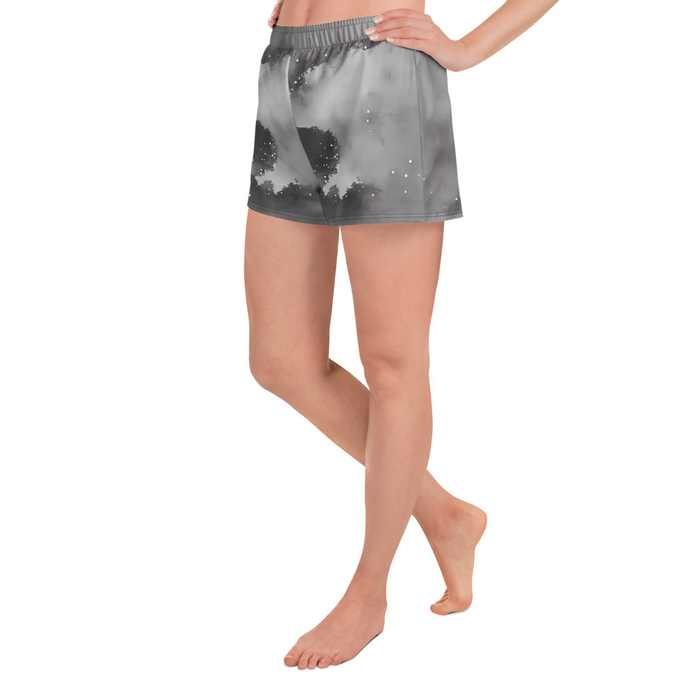 Women’s Athletic Shorts - Monochrome Dreams