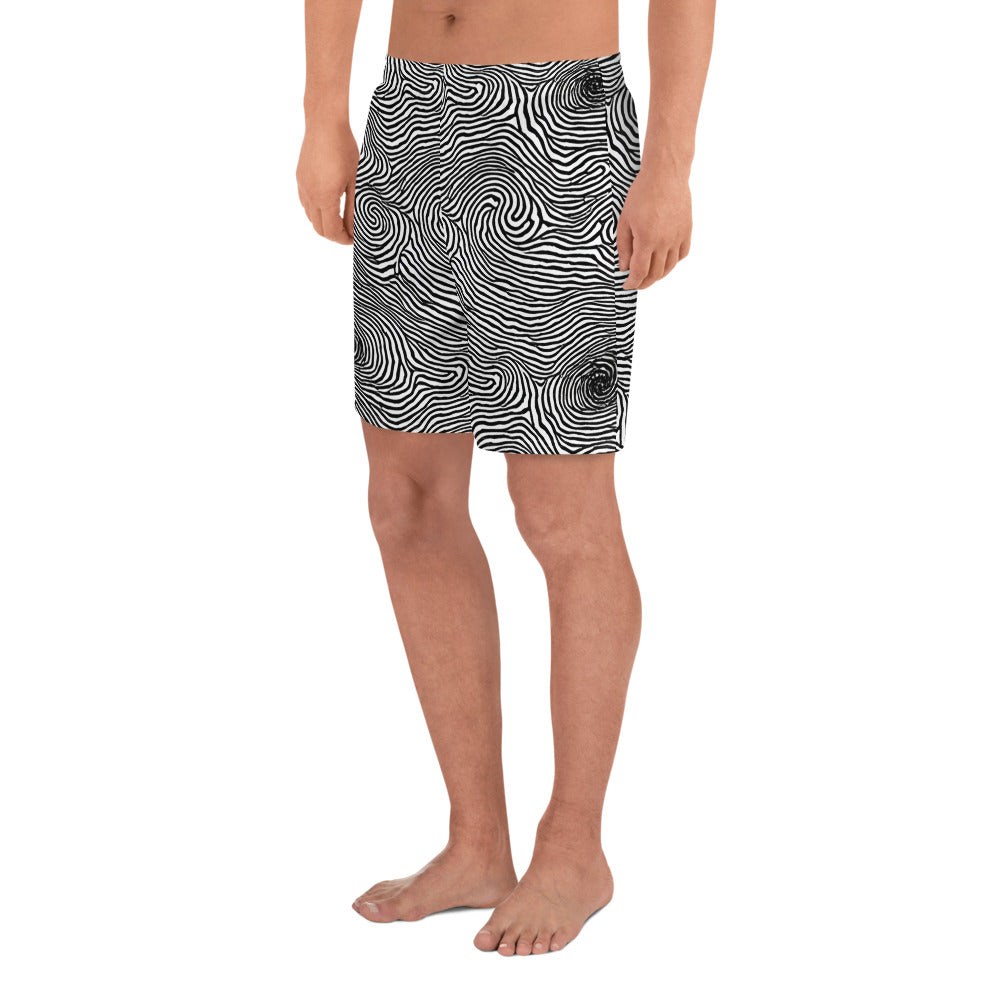 Men's Athletic Shorts - Black And White Rhapsody
