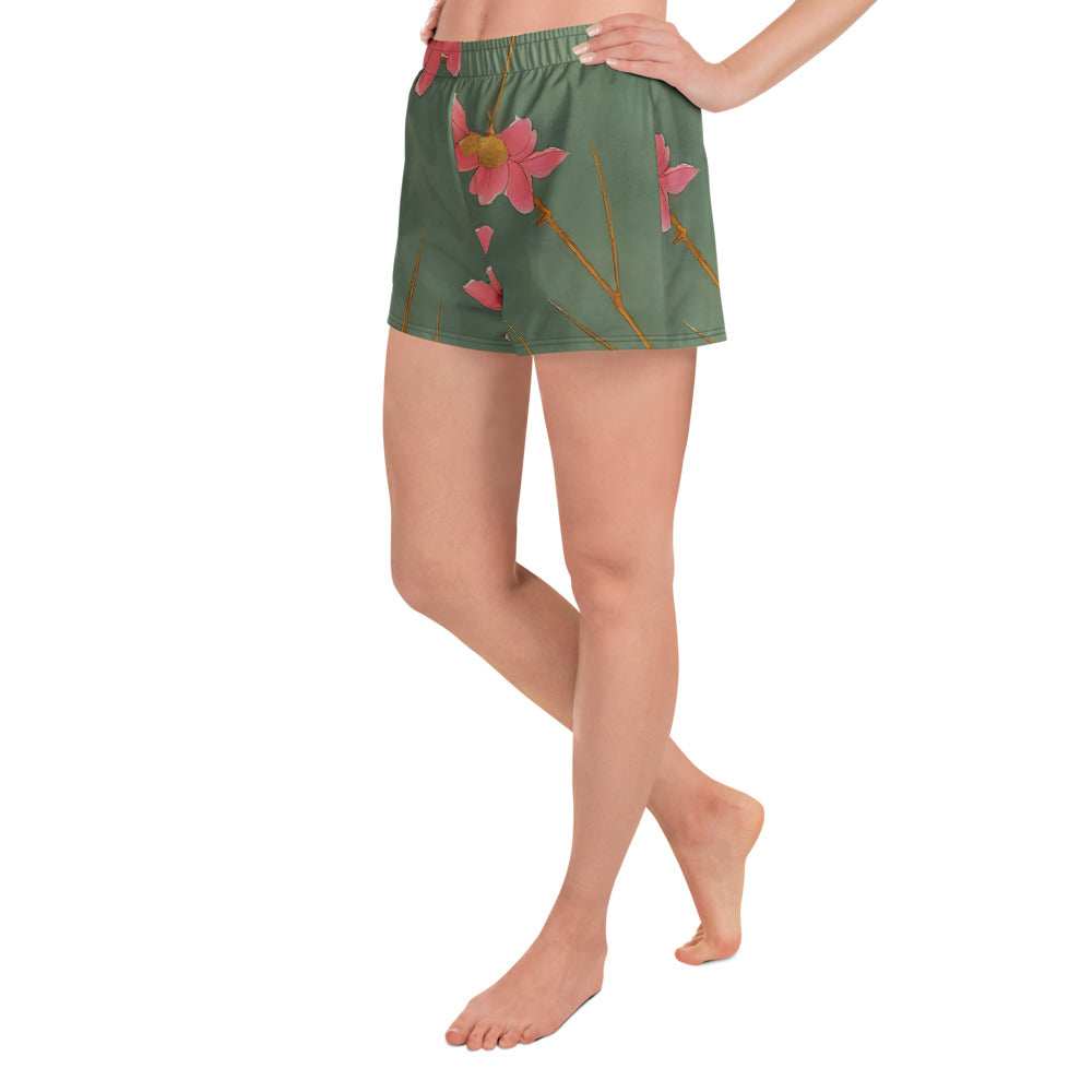 Women’s Athletic Shorts - Petal Symphony