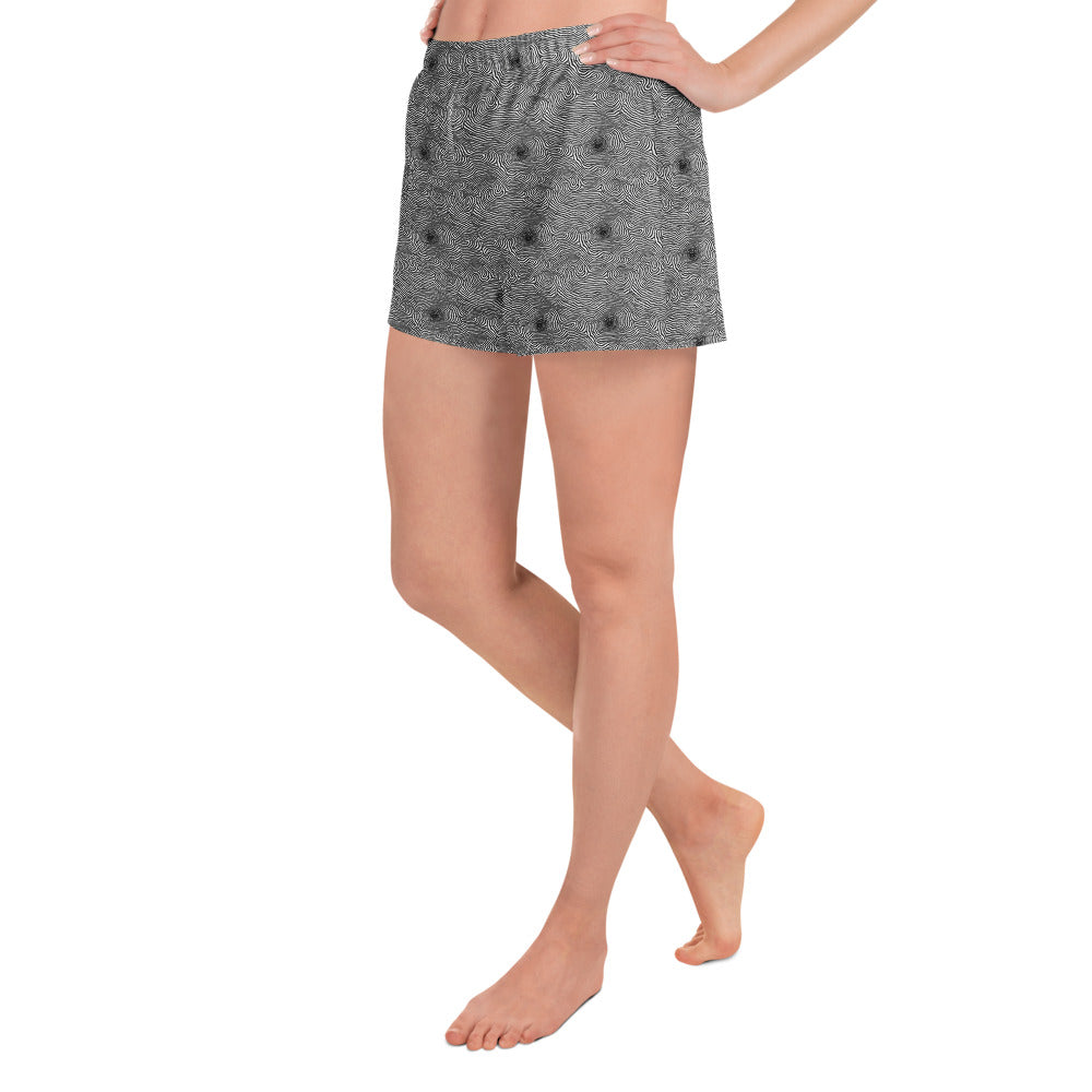 Athletic Shorts - Black And White Rhapsody
