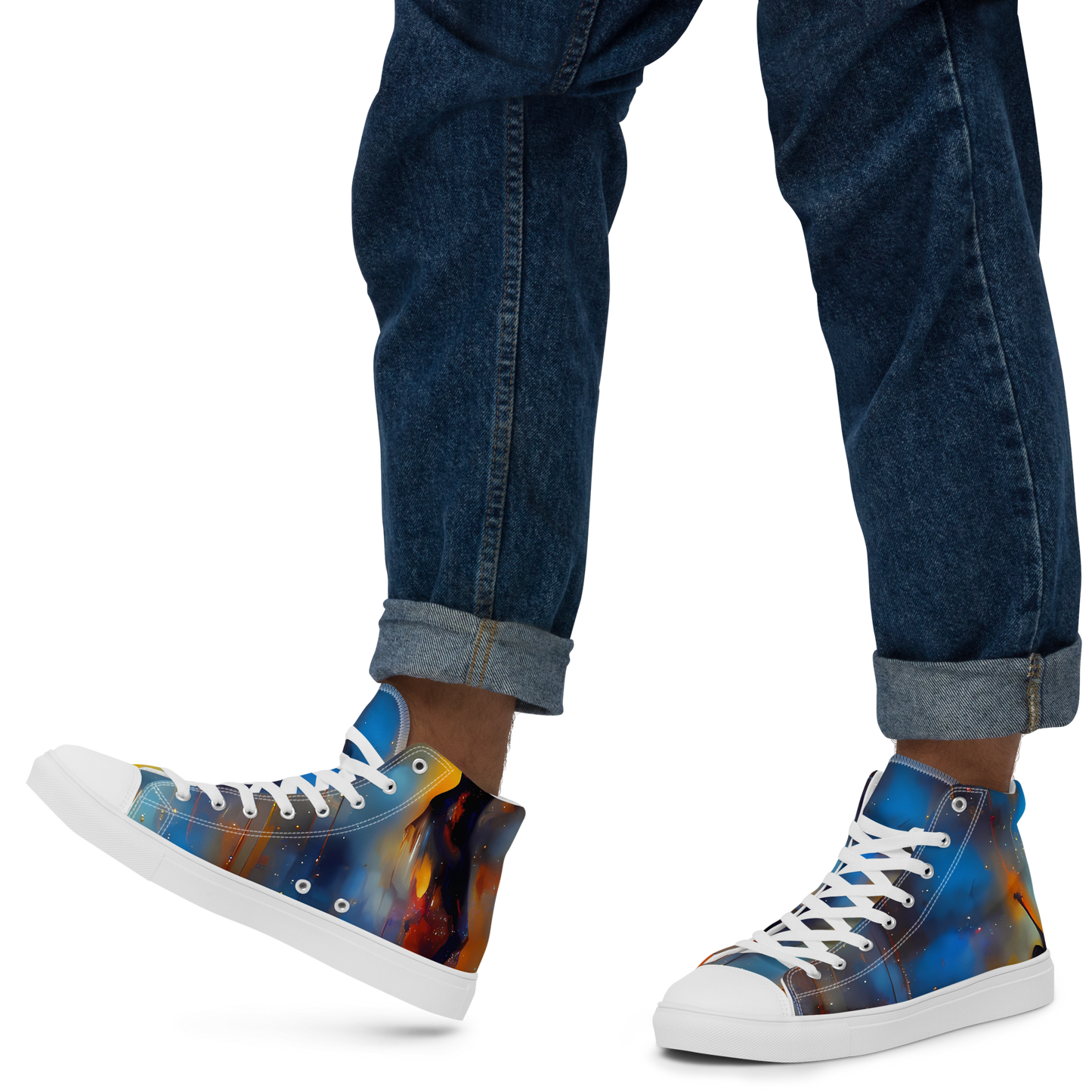 Men's High Top Canvas Shoes - Cobalt Vogue
