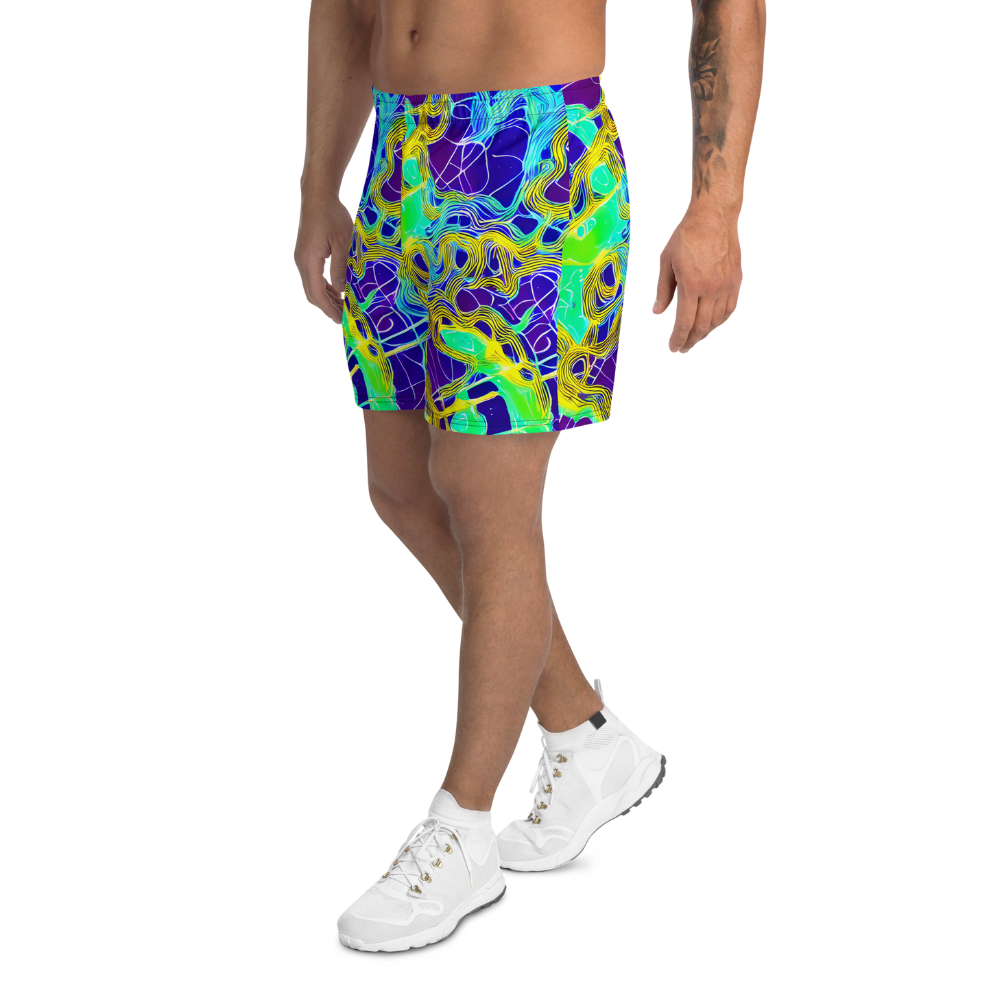 Men's Athletic Shorts - Neon Jungle Rhapsody