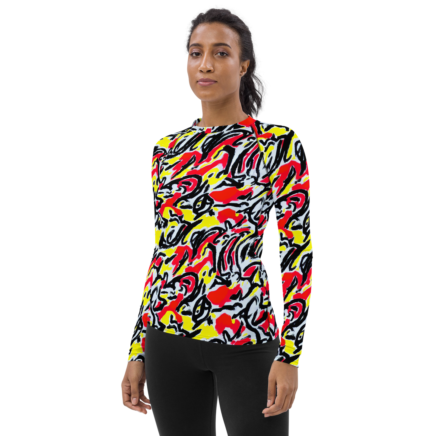 Women's Rash Guard - Cosmic Brushstrokes