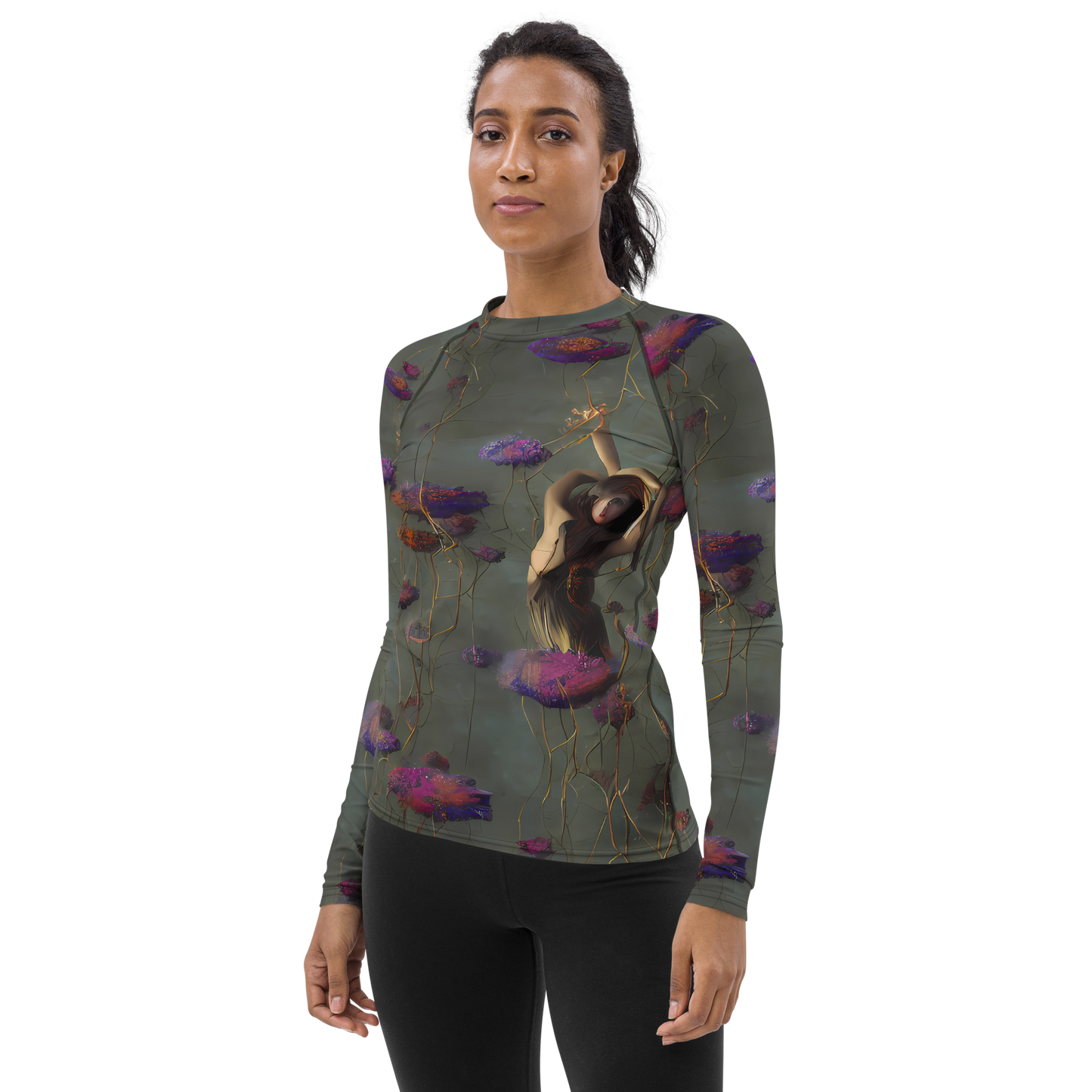 Women's Rash Guard - Ethereal Bloom