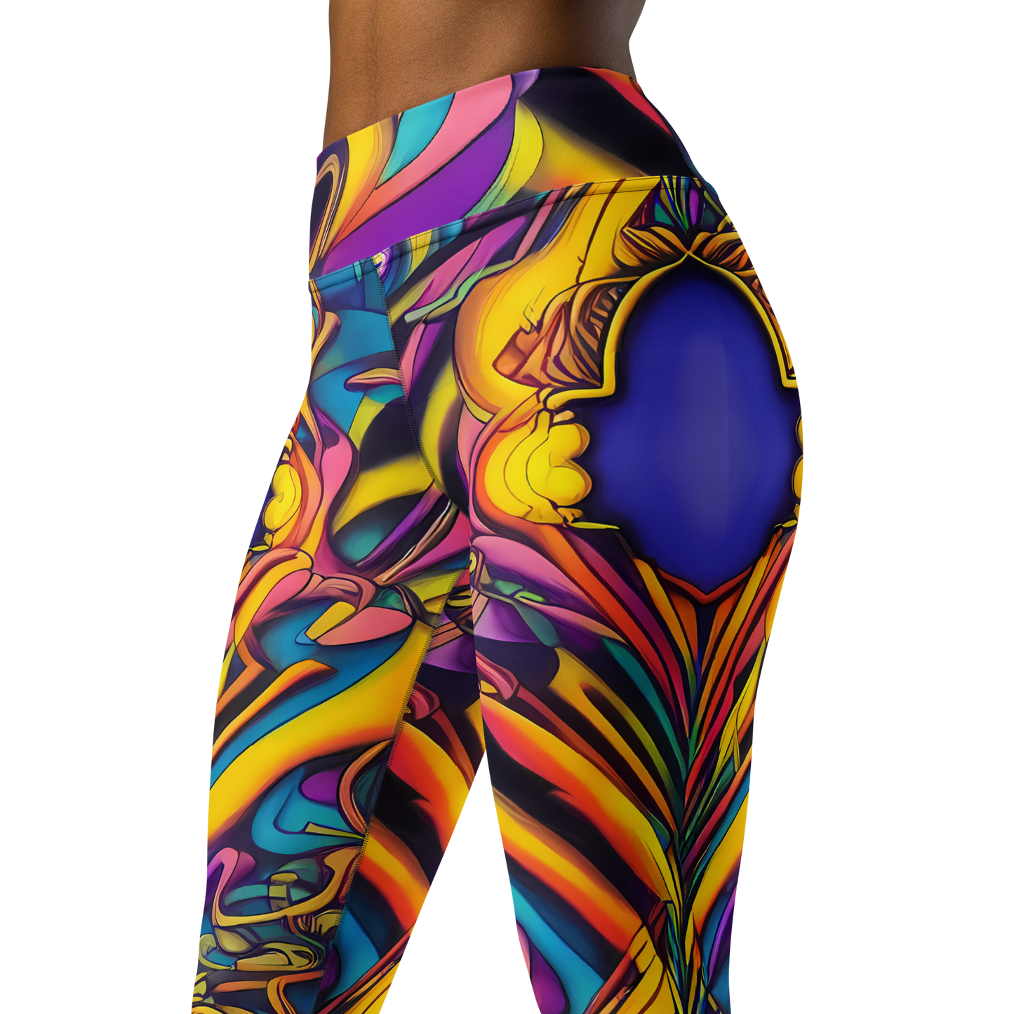 Yoga Leggings - Pre-Raphaelite Wave