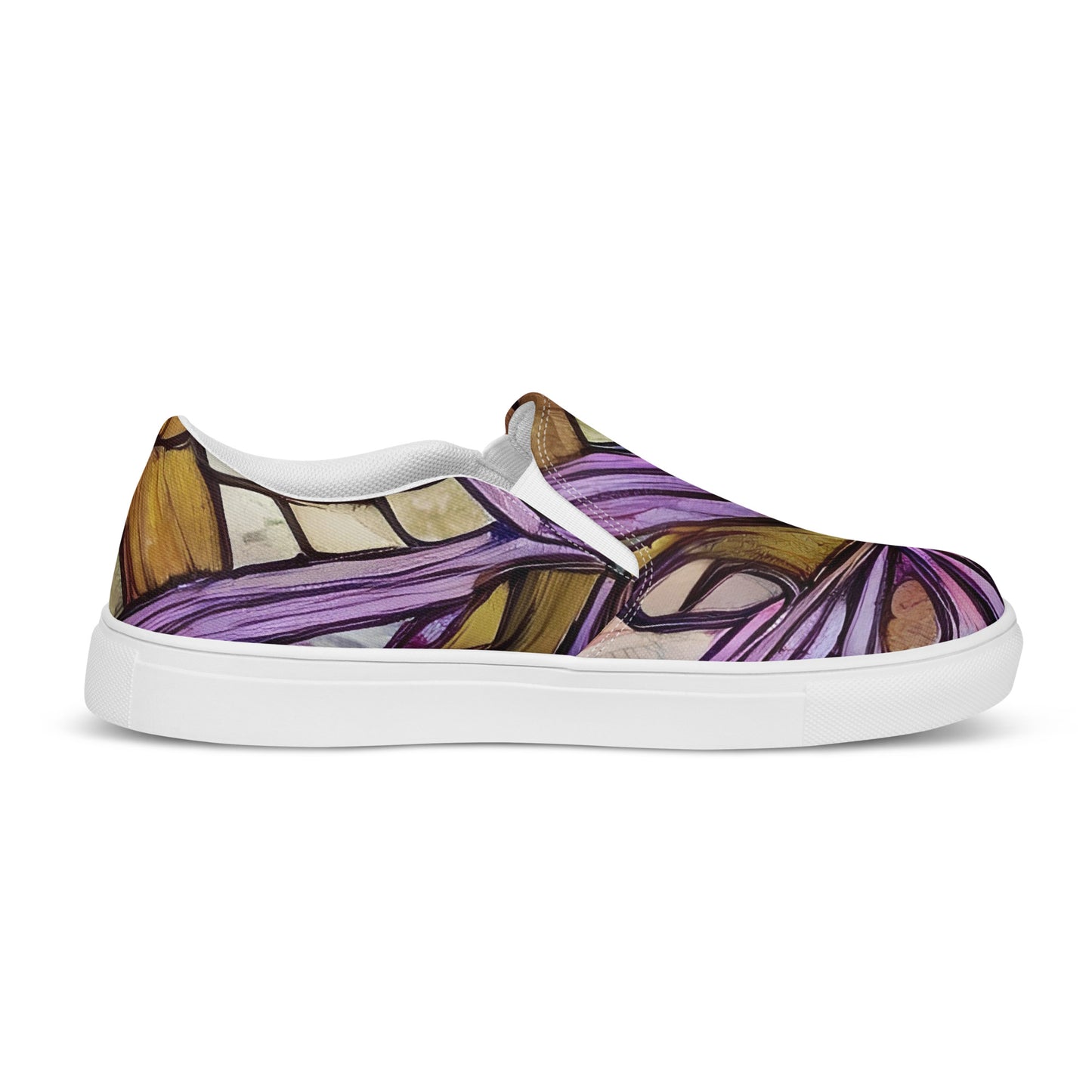 Women's Slip-On Canvas Shoes - Stained Glass Whirl