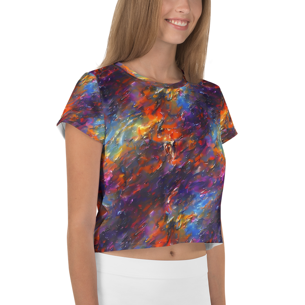 Women's Crop Tee - Auroral Ripples