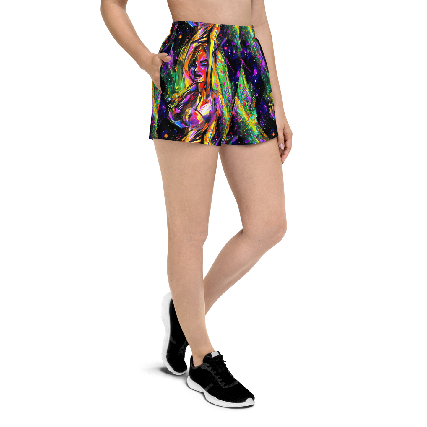 Women’s Athletic Shorts - Galactic Flamenco