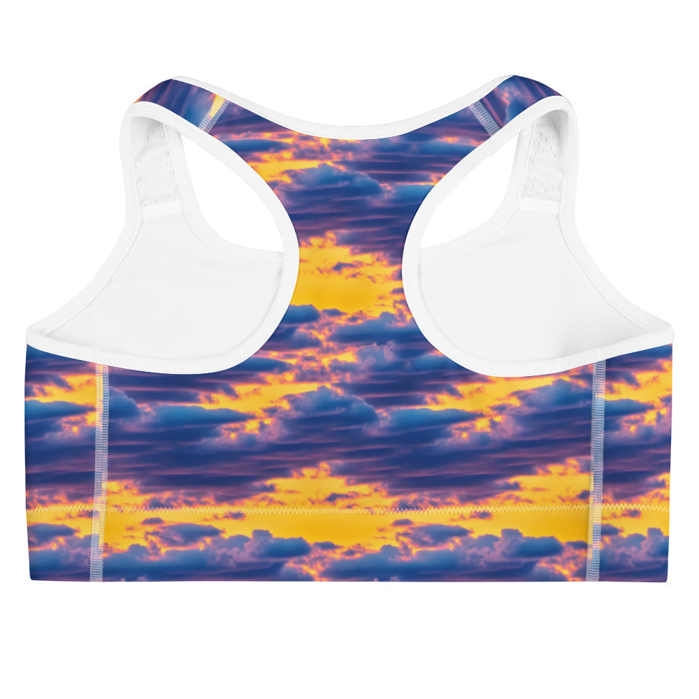 Sports Bra - Aubergine Clouds