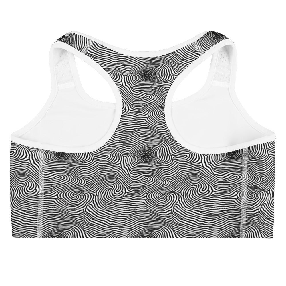 Sports Bra - Black And White Rhapsody
