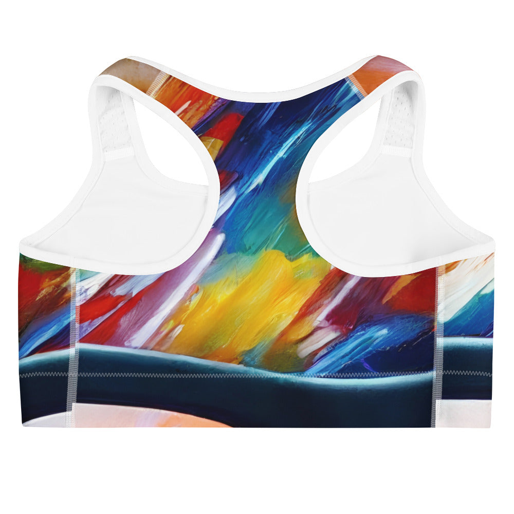 Sports Bra - Brushstroke Symphony