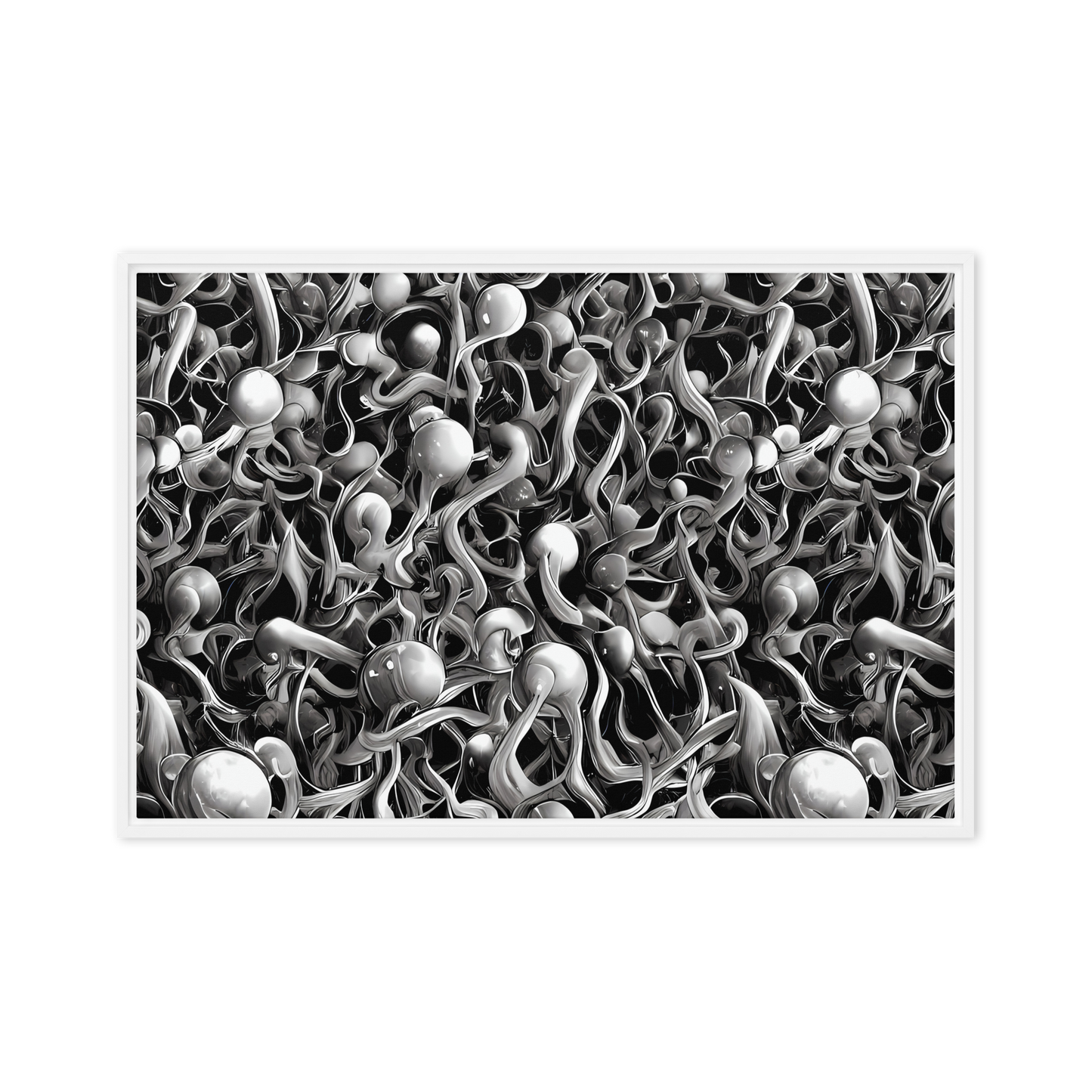 Framed Canvas - Fluid Monochrome