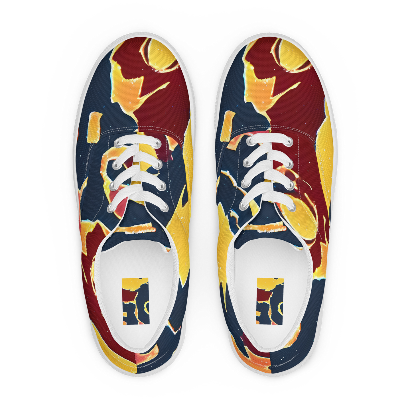 Women's Lace-Up Canvas Shoes - Sunset Silhouette