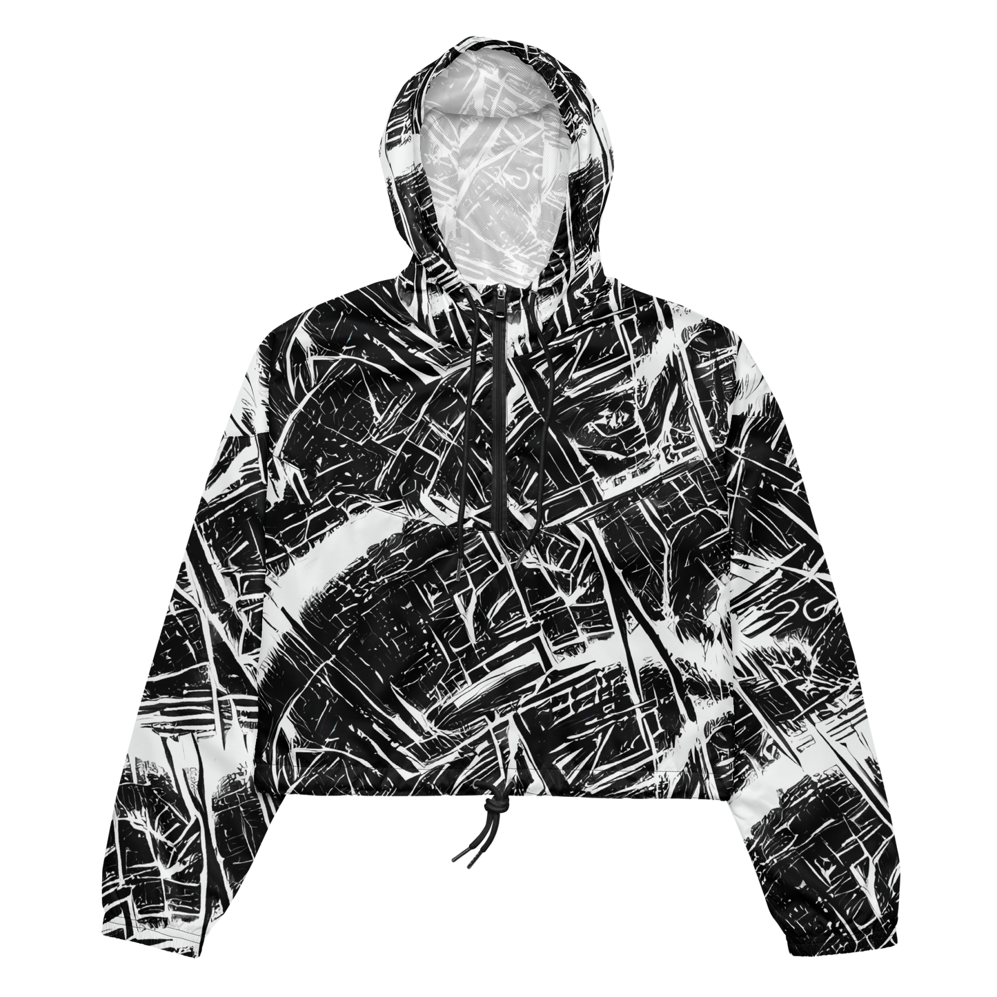 Women's Cropped Windbreaker - Ferriss Fractals