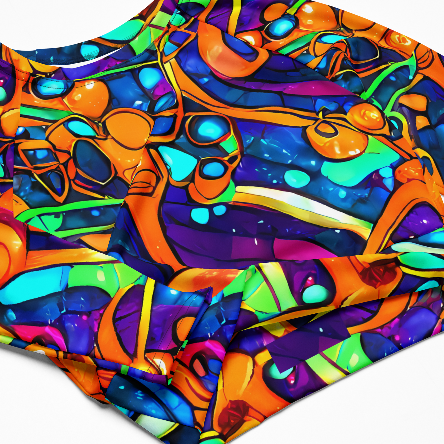 Long Sleeve Crop Top - Iridescent Nebula