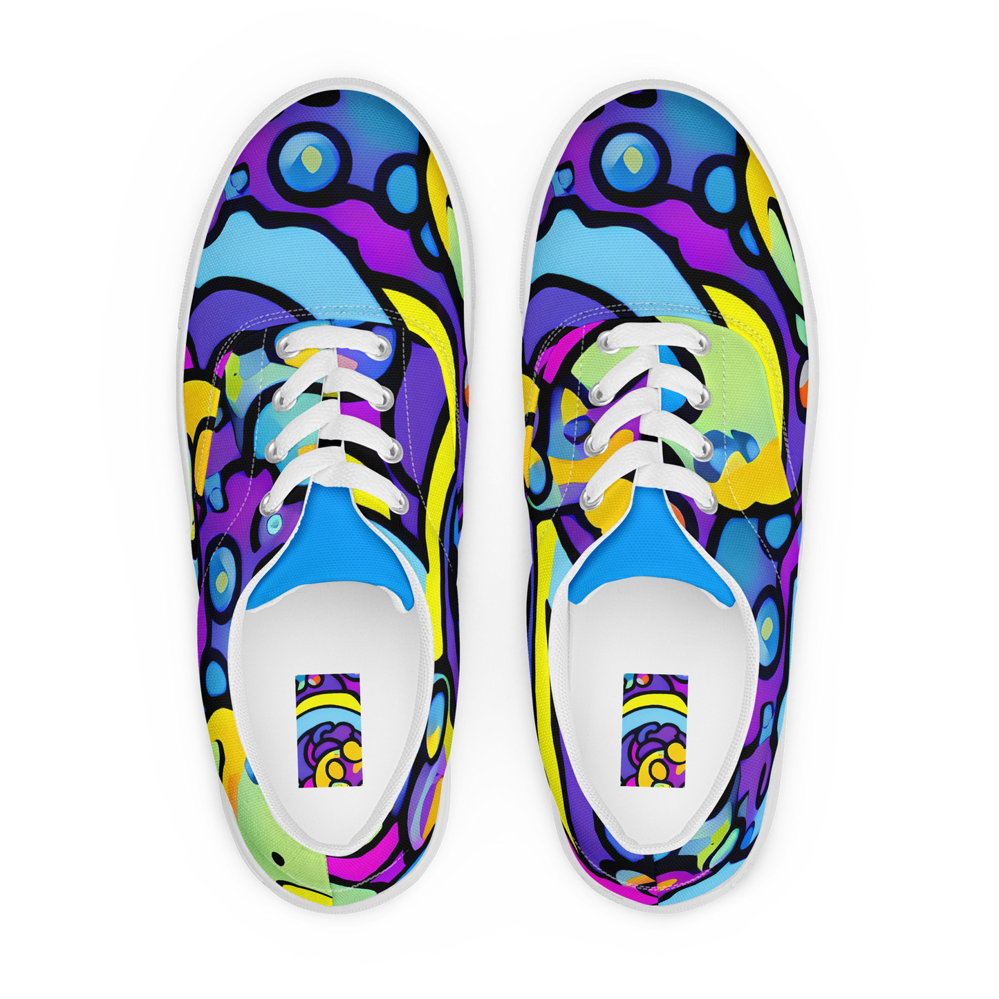 Women's Lace-Up Canvas Shoes - Radiant Lagoon