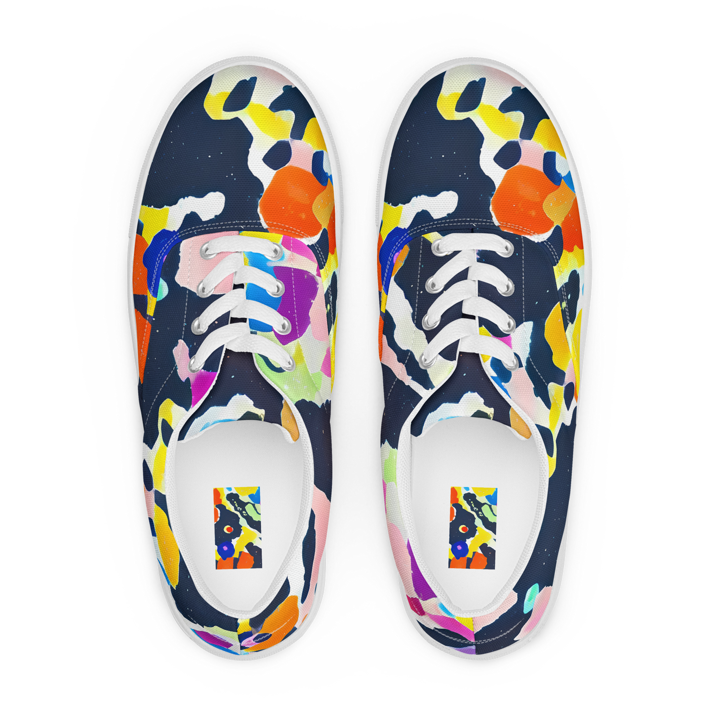 Women's Lace-Up Canvas Shoes - Kaleido Burst