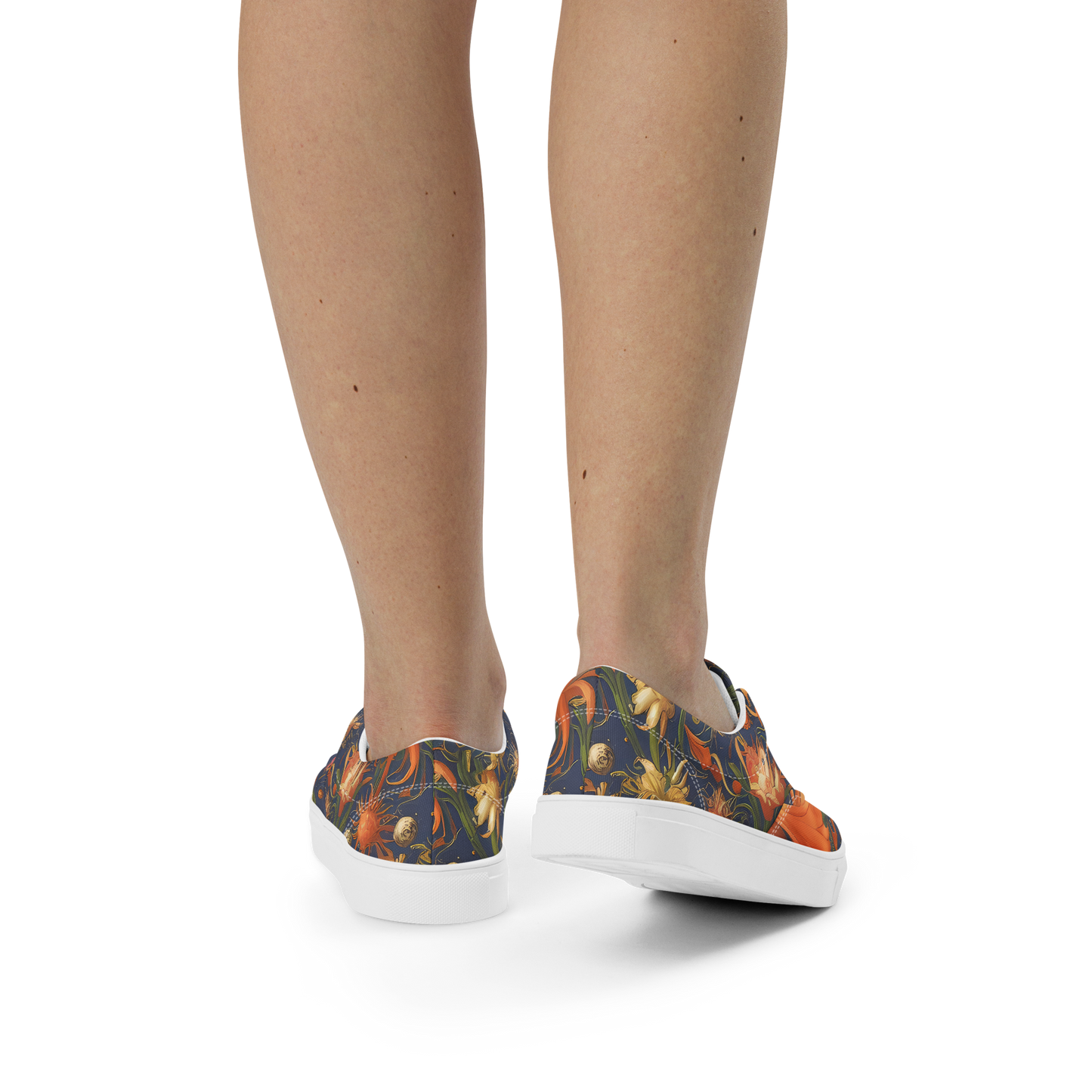 Women's Lace-Up Canvas Shoes - Stellar Blooms