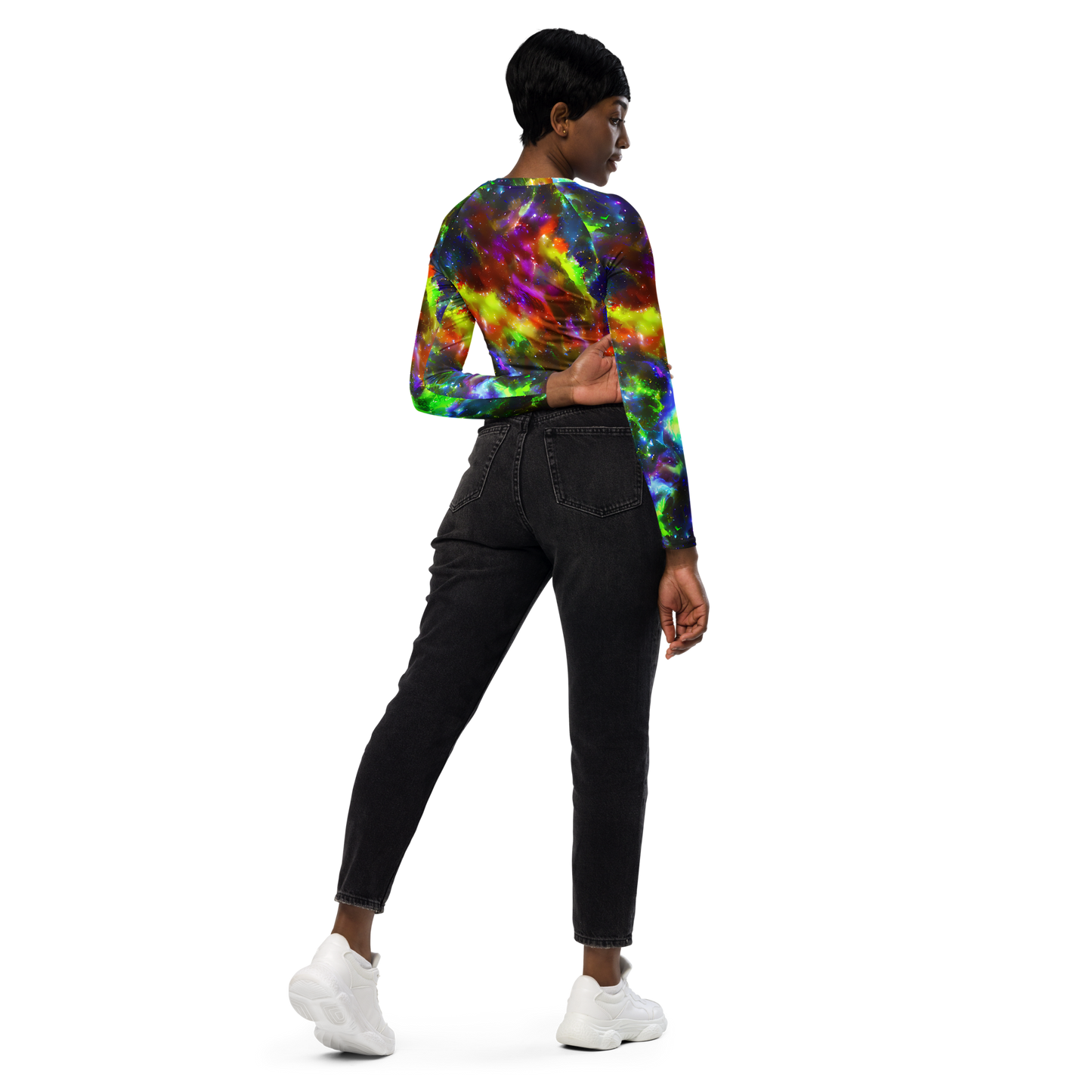 Long Sleeve Crop Top - Neer Nebula