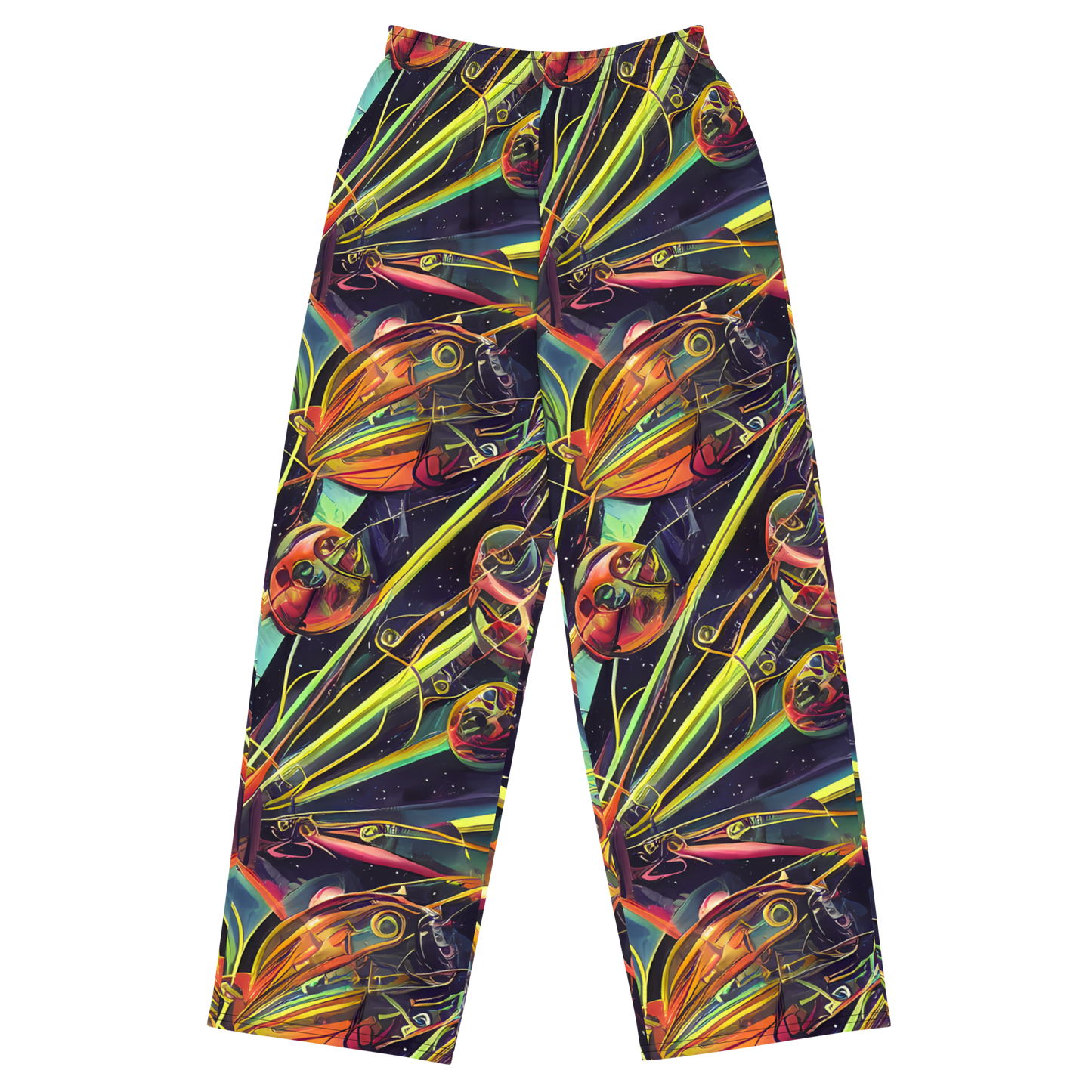 Wide-Leg Pants - Psychedelic Deep Space