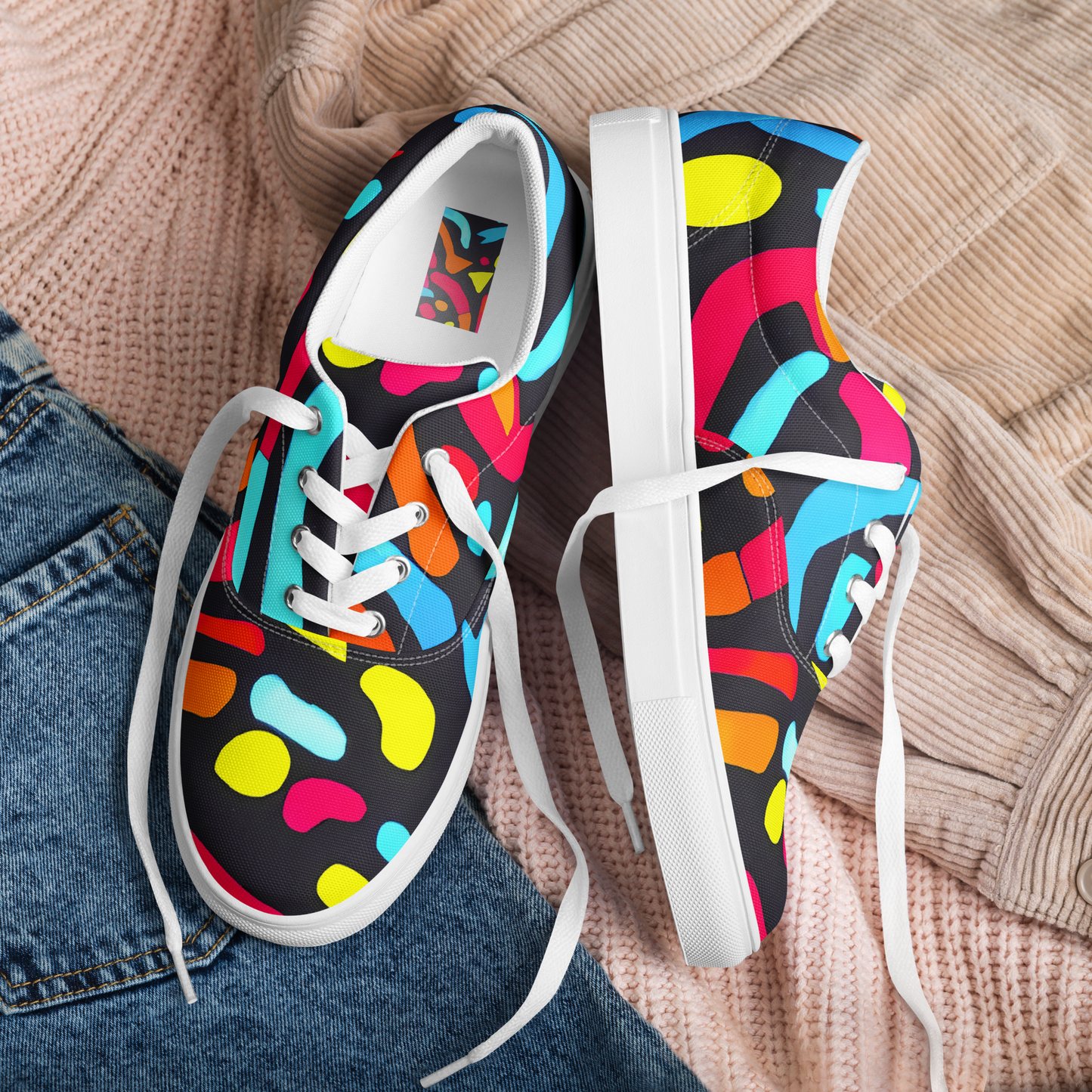 Men's Lace-Up Canvas Shoes - Midnight Stream