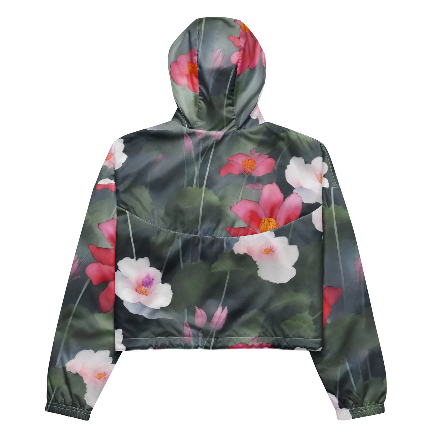 Women's Cropped Windbreaker - Petal Reverie