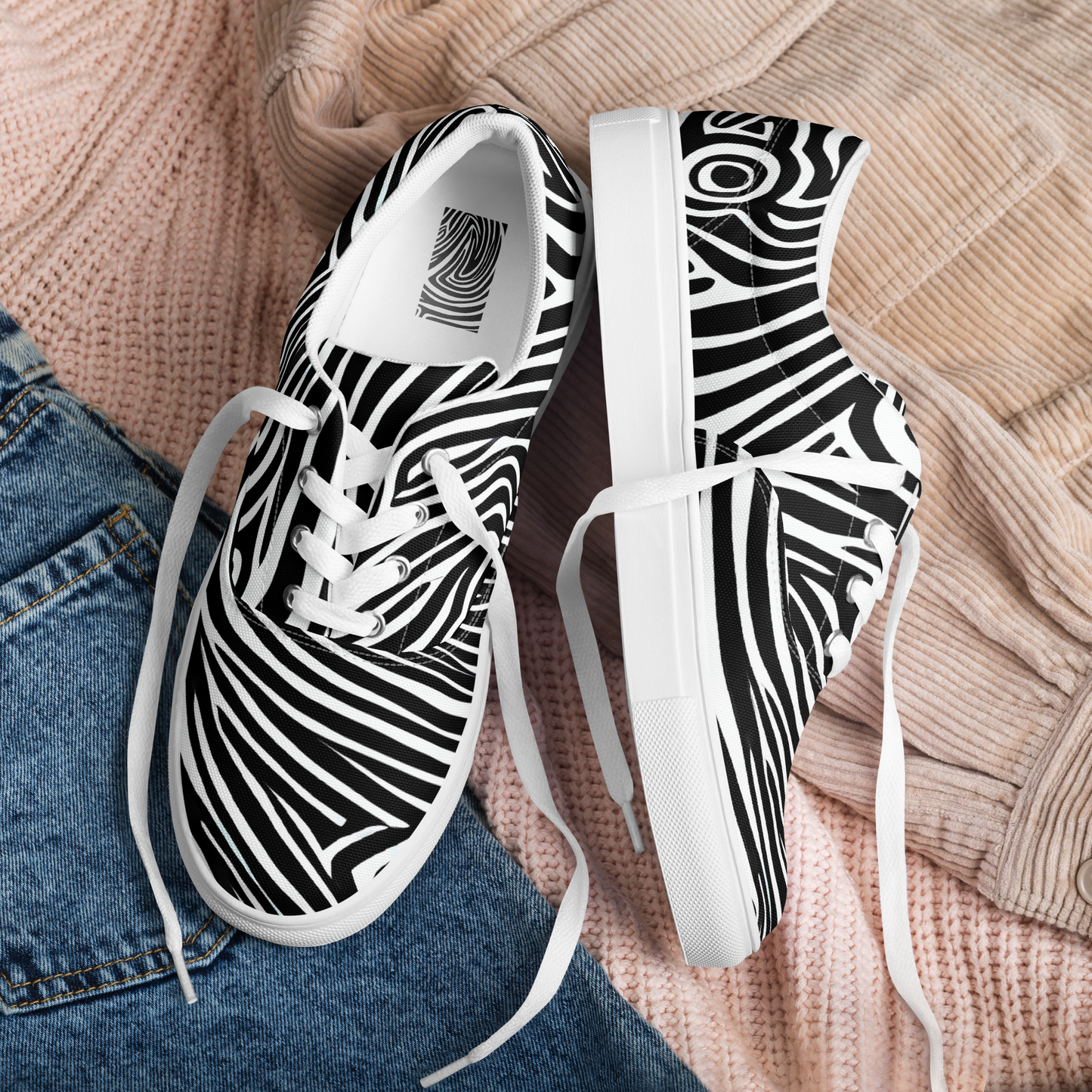 Men's Lace-Up Canvas Shoes - Vortex Veins