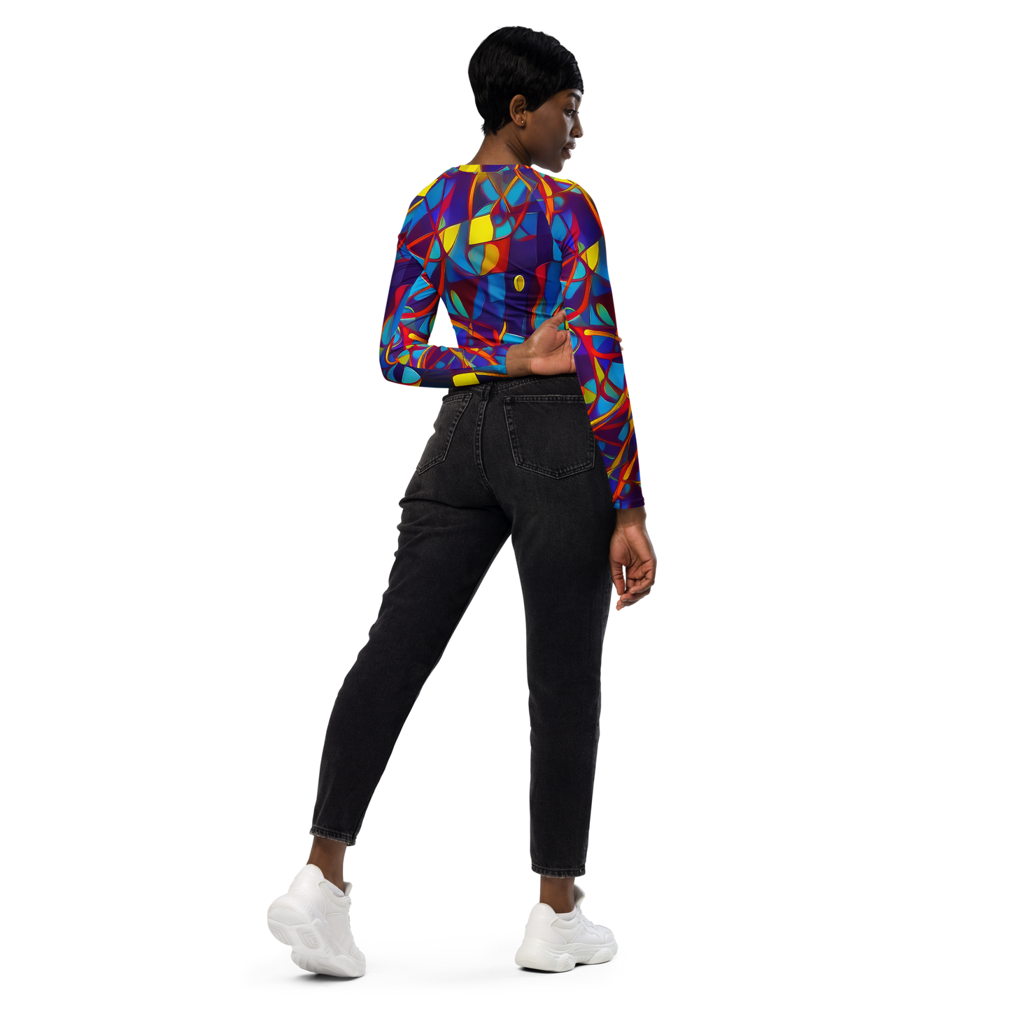 Long Sleeve Crop Top - Flickering Dreams