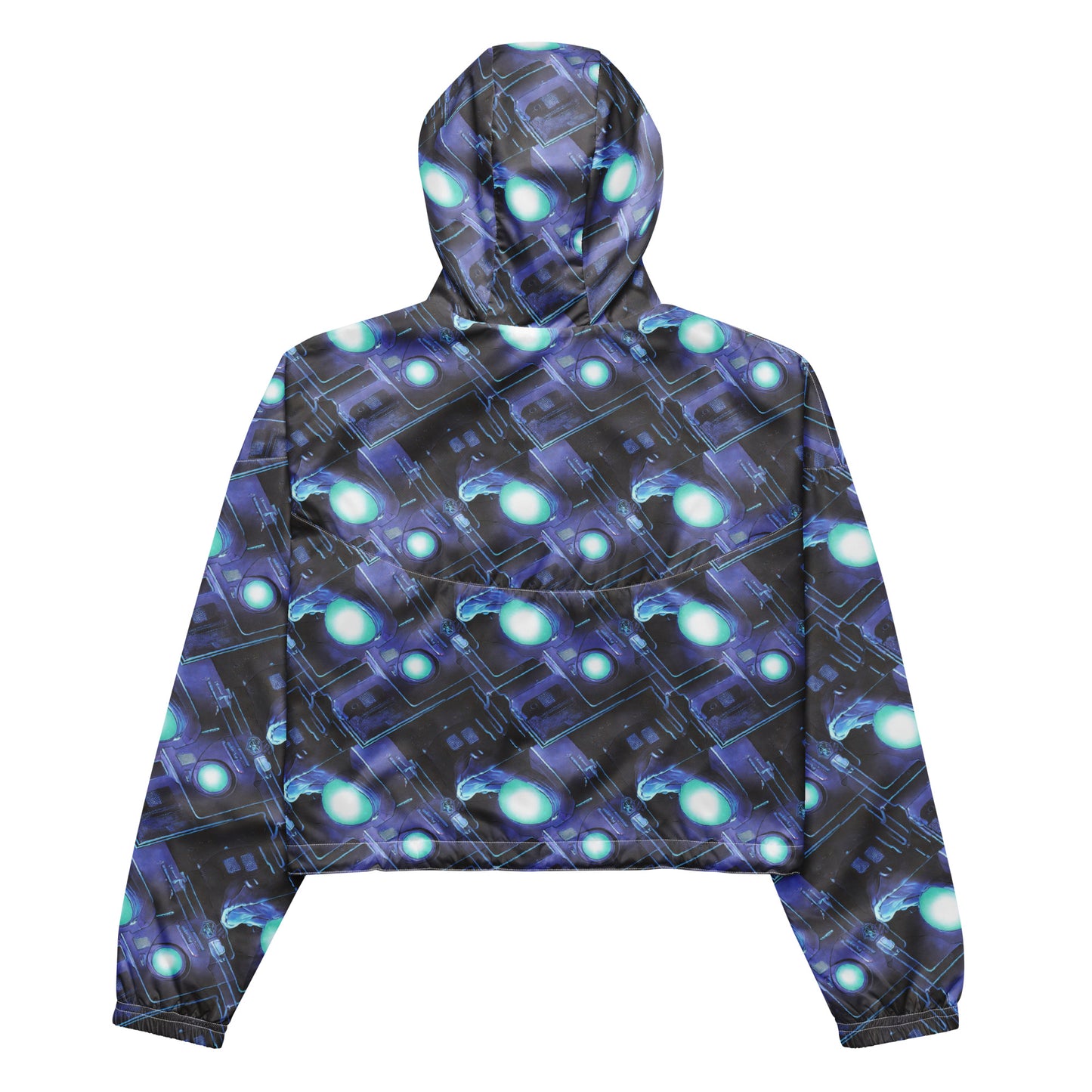 Women's Cropped Windbreaker - Galactic Circuit