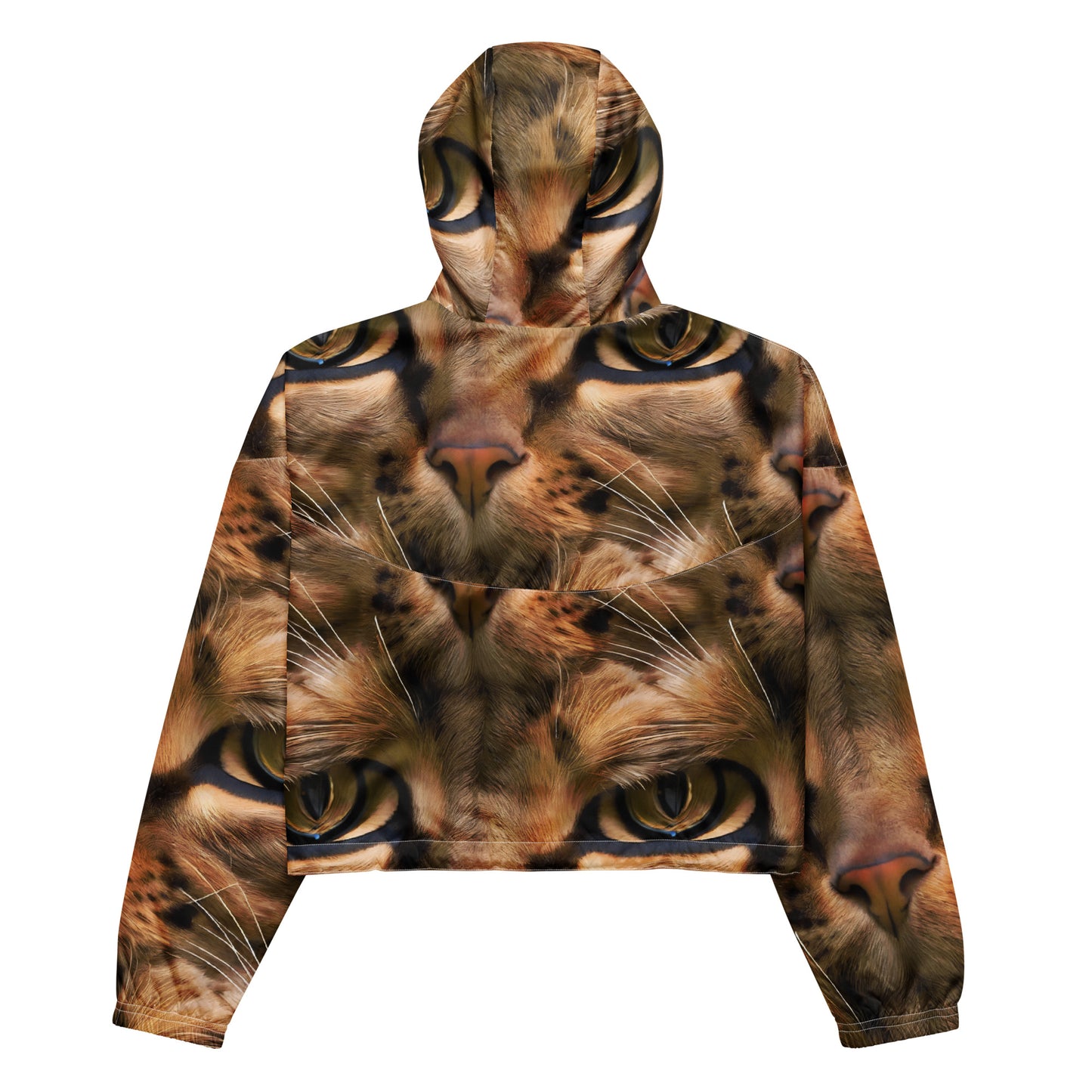 Women's Cropped Windbreaker - Feline Whisper