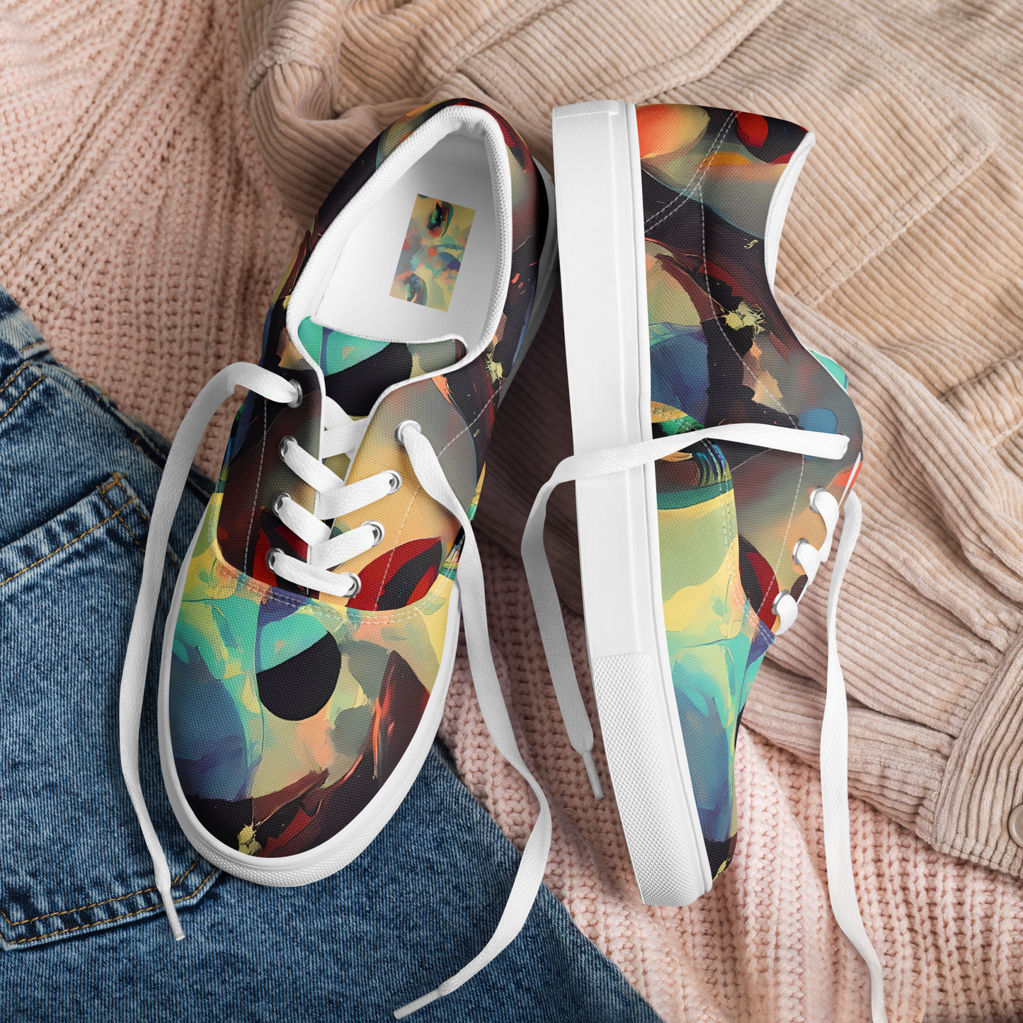 Men's Lace-Up Canvas Shoes - Astral Reflections