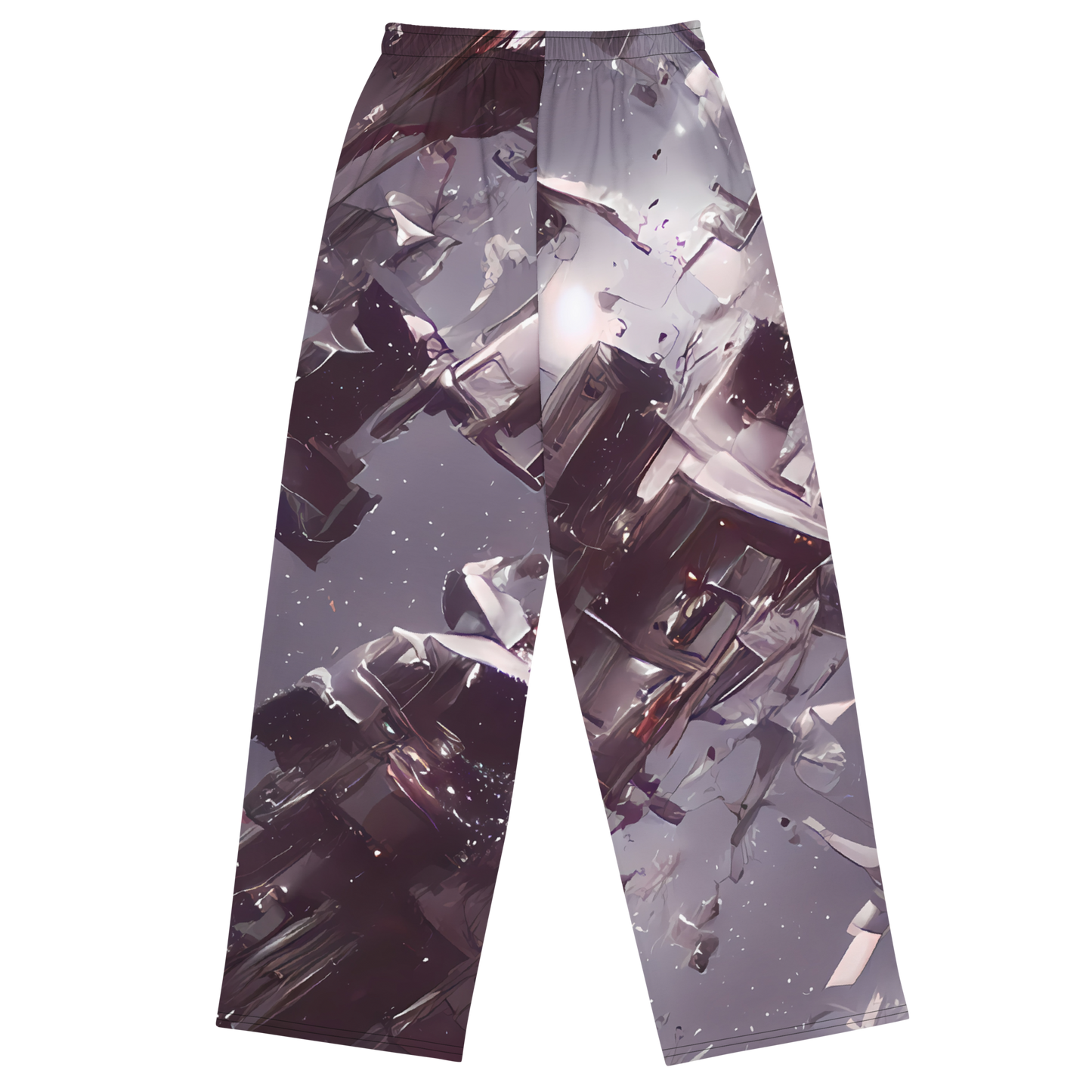 Wide-Leg Pants - Brushstroke Void