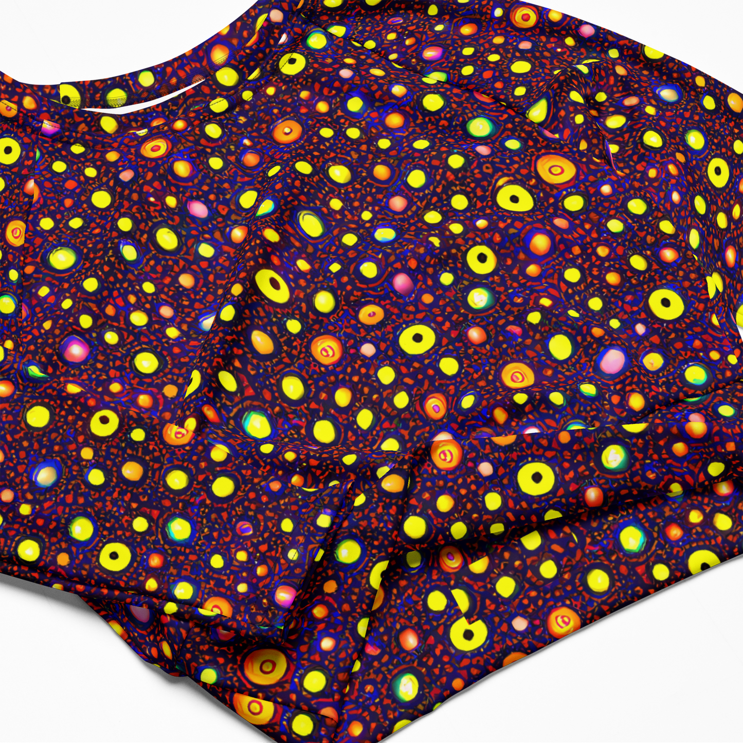 Long Sleeve Crop Top - Cosmic Dotscape