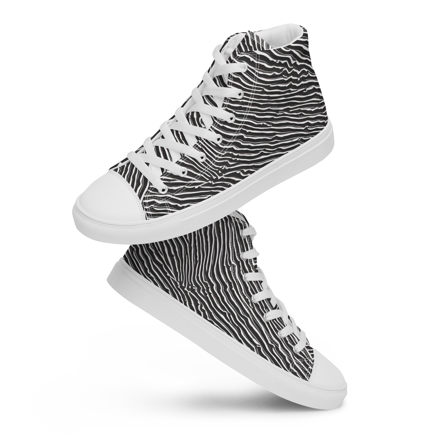 Men's High Top Canvas Shoes - Hypnotic Waves