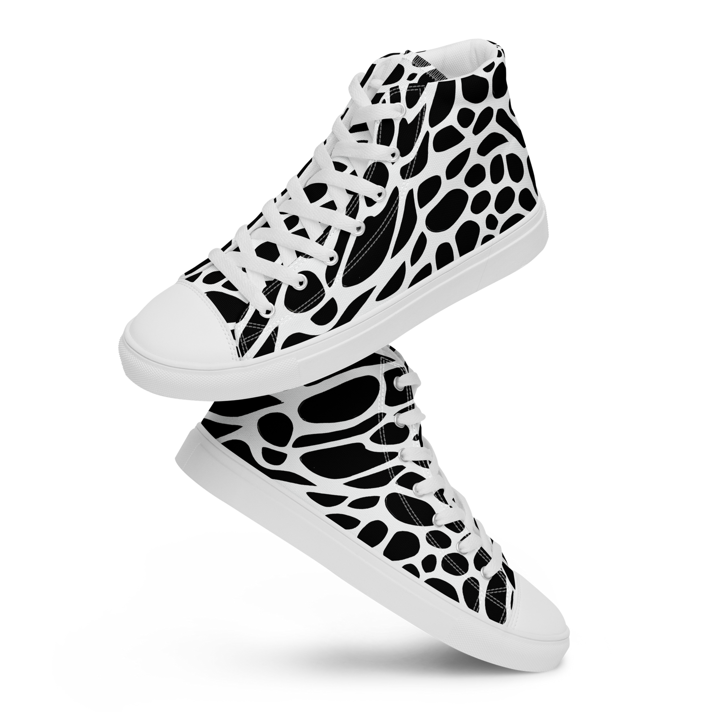 Men's High Top Canvas Shoes - Monochrome Mystique