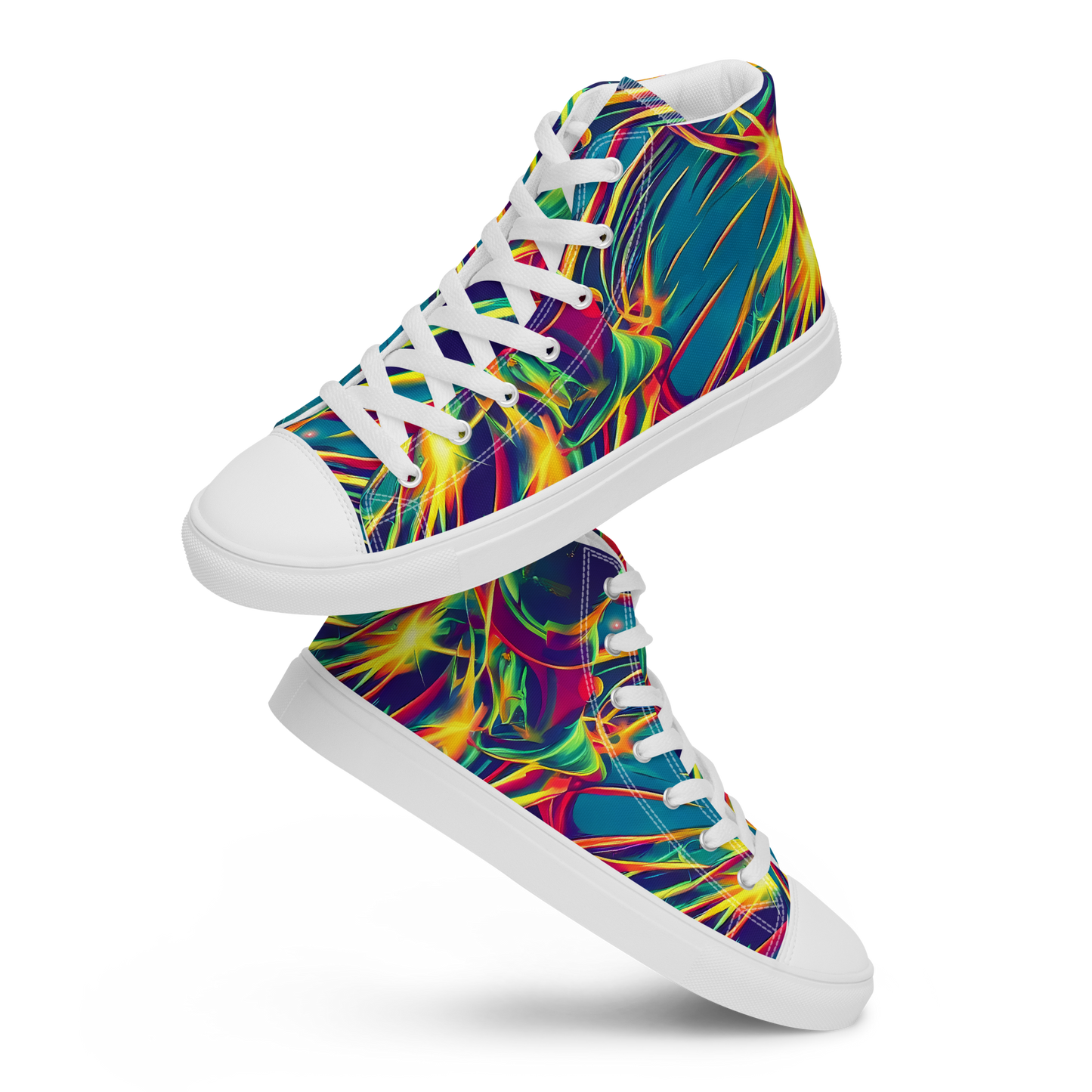 Men's High Top Canvas Shoes - Cosmic Inferno
