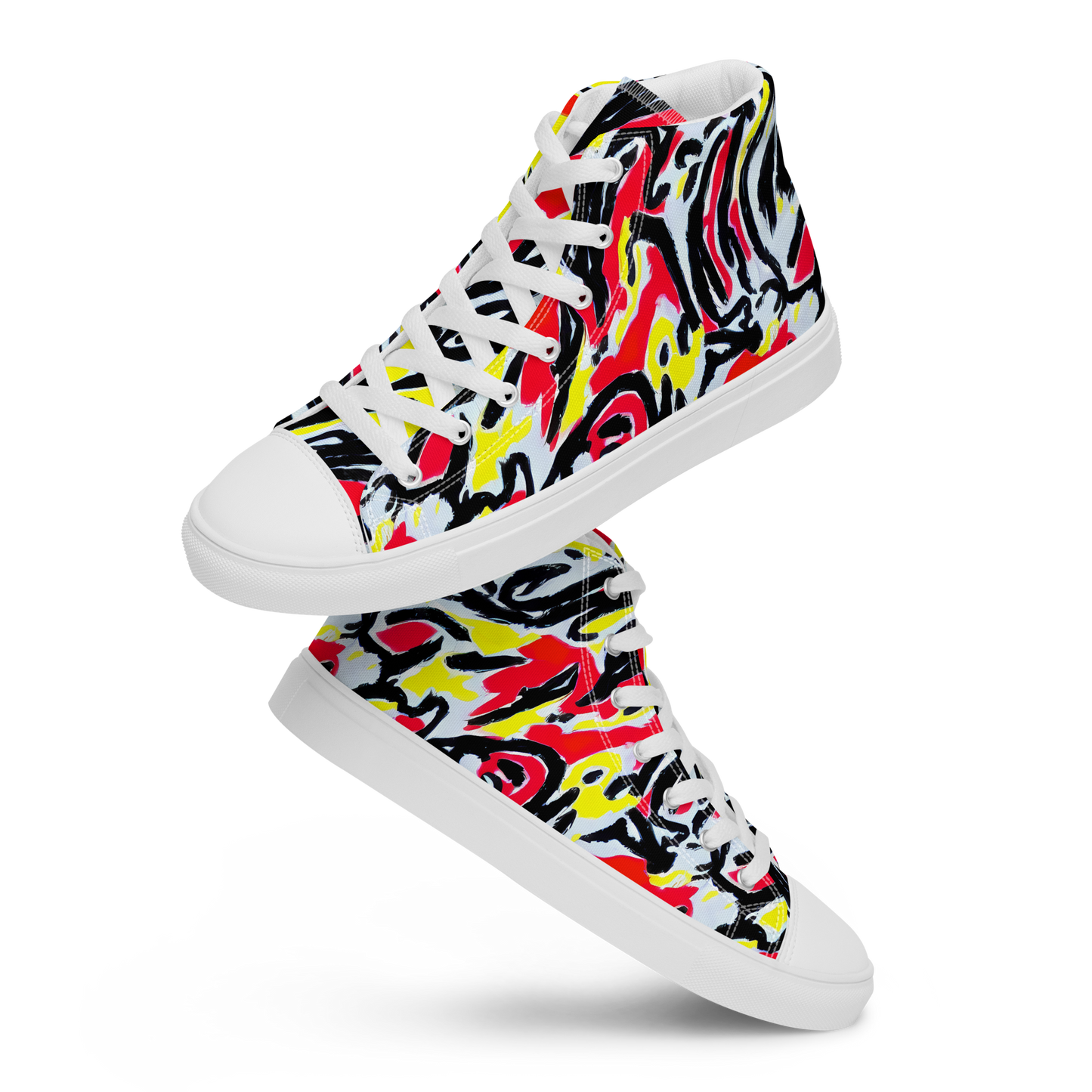 Women's High Top Canvas Shoes - Cosmic Brushstrokes