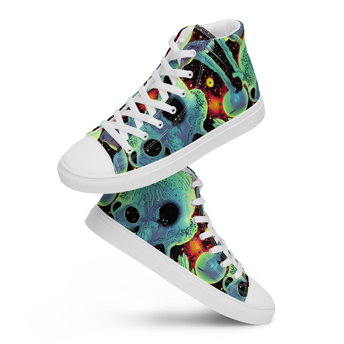 Men's High Top Canvas Shoes - Galactic Grotesque