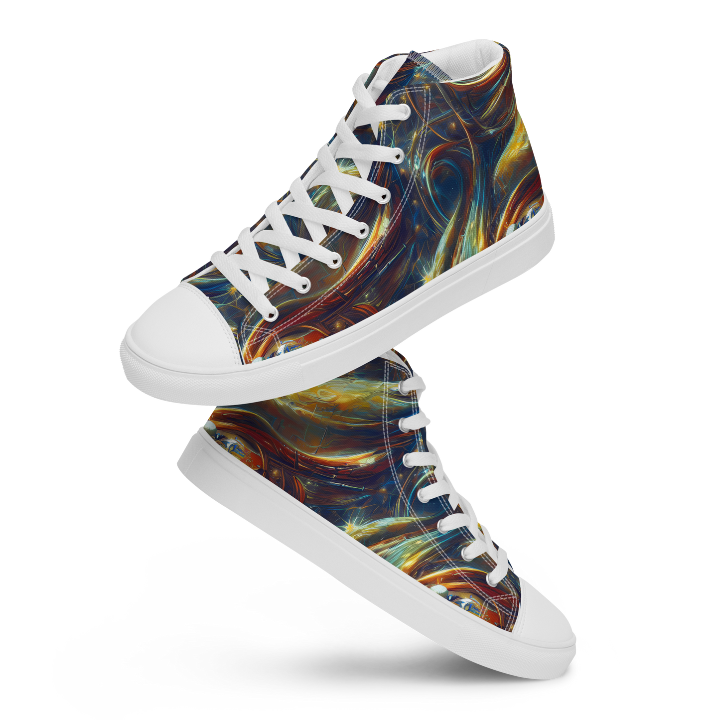 Women's High Top Canvas Shoes - Celestial Vortex
