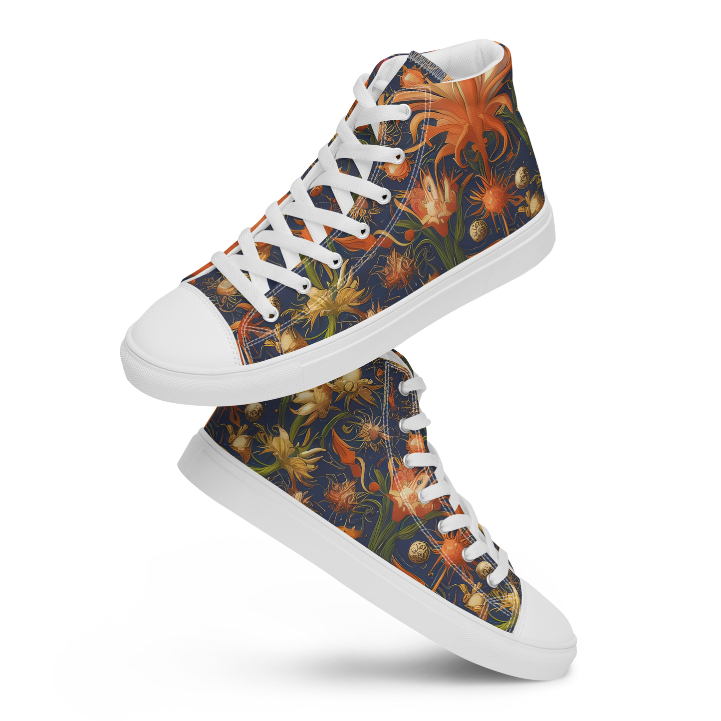 Men's High Top Canvas Shoes - Stellar Blooms
