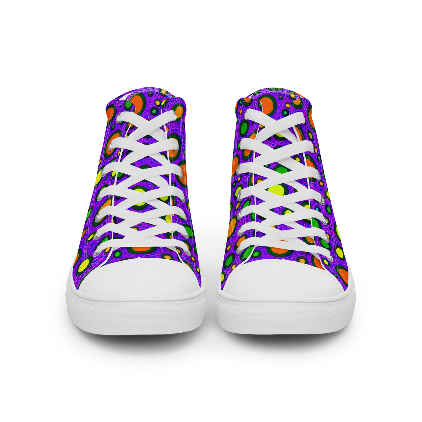 Men's High Top Canvas Shoes - Luminous Bubbles