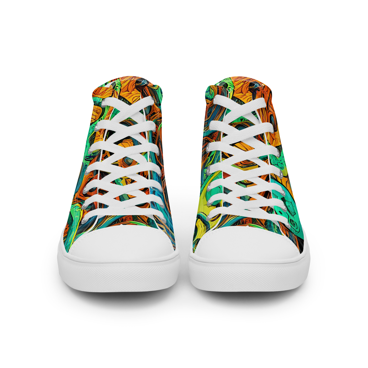 Men's High Top Canvas Shoes - Flaming Mirage