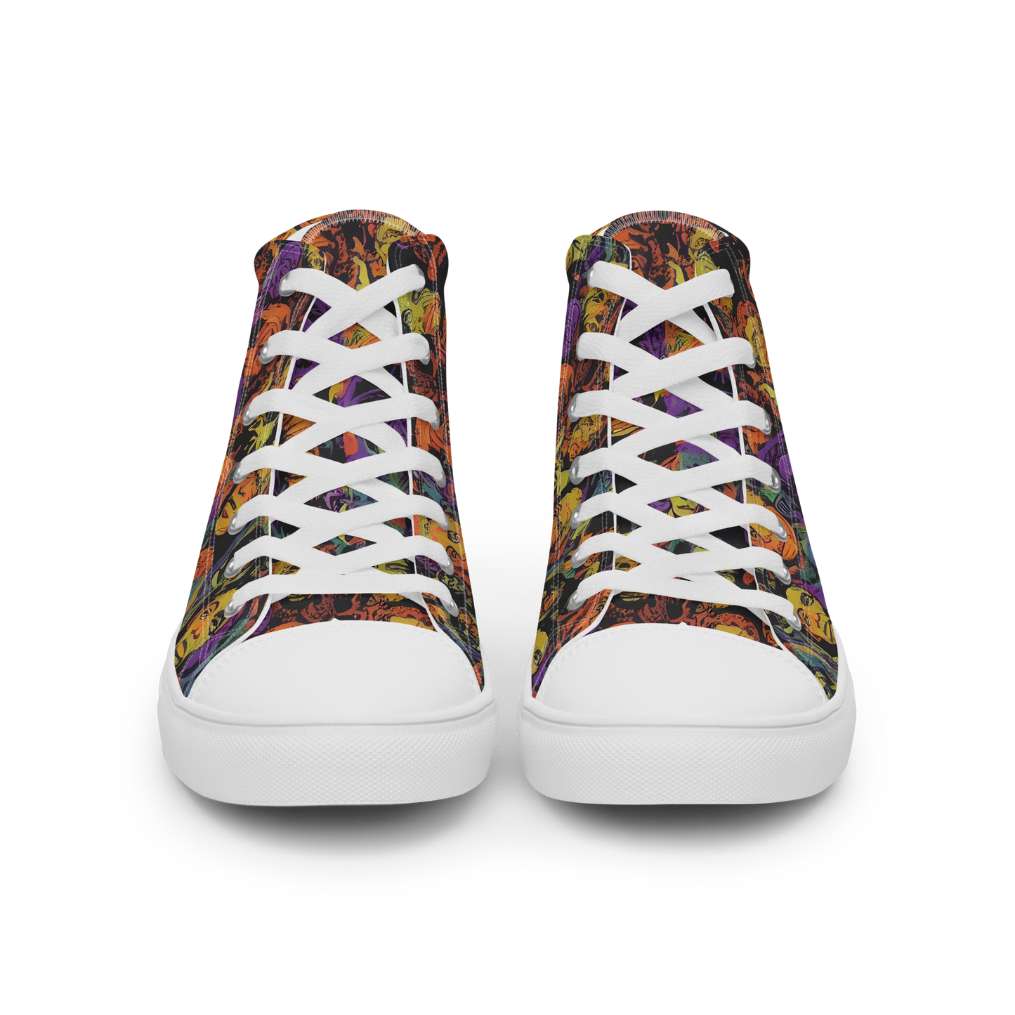 Men's High Top Canvas Shoes - Kaleidoscopic Spirits