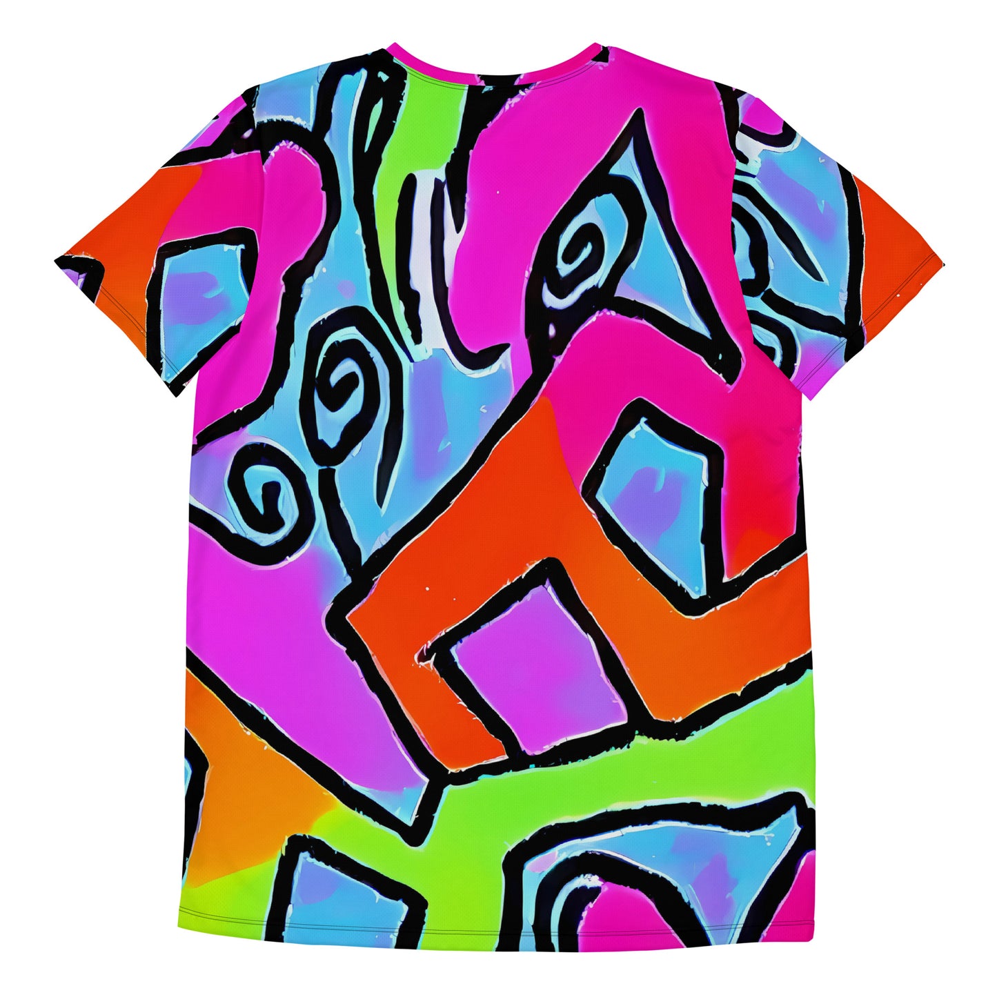 Men's Athletic T-Shirt - Electric Mosaic