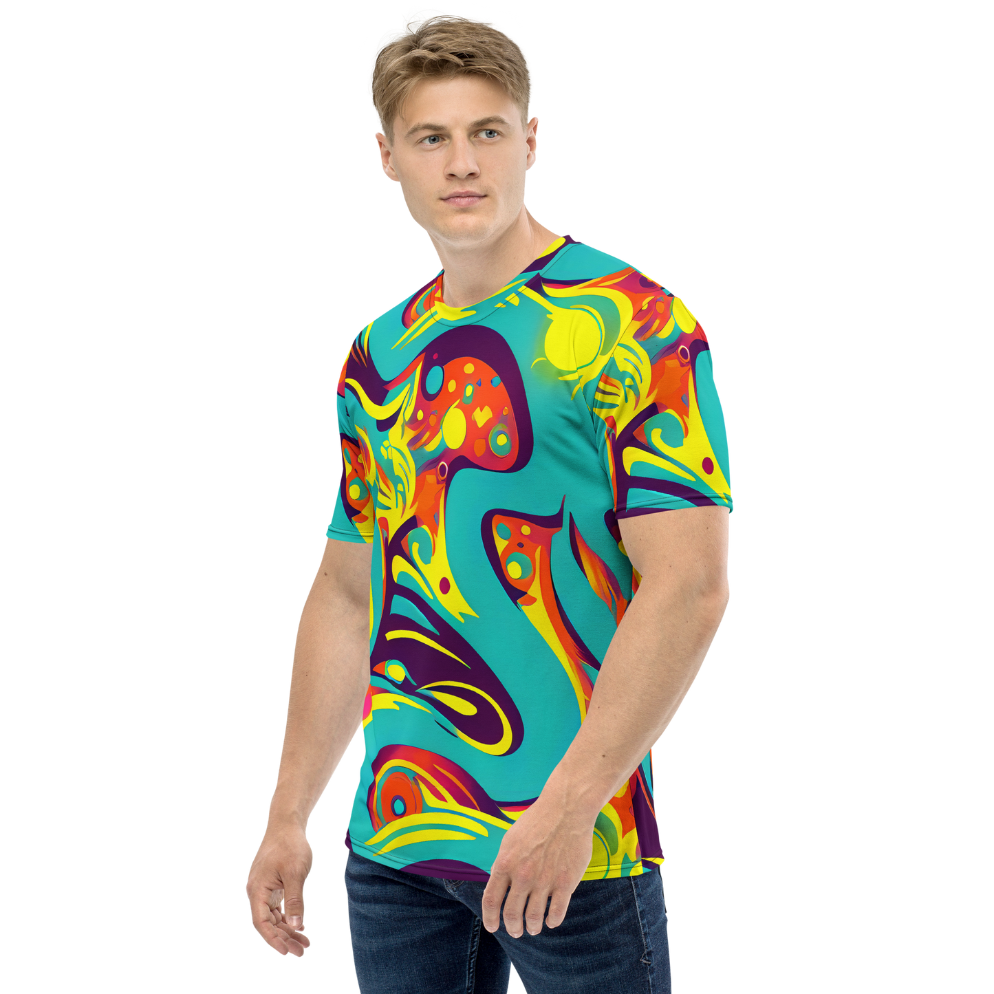 Men's Crew Neck T-Shirt - Retro Ribbon