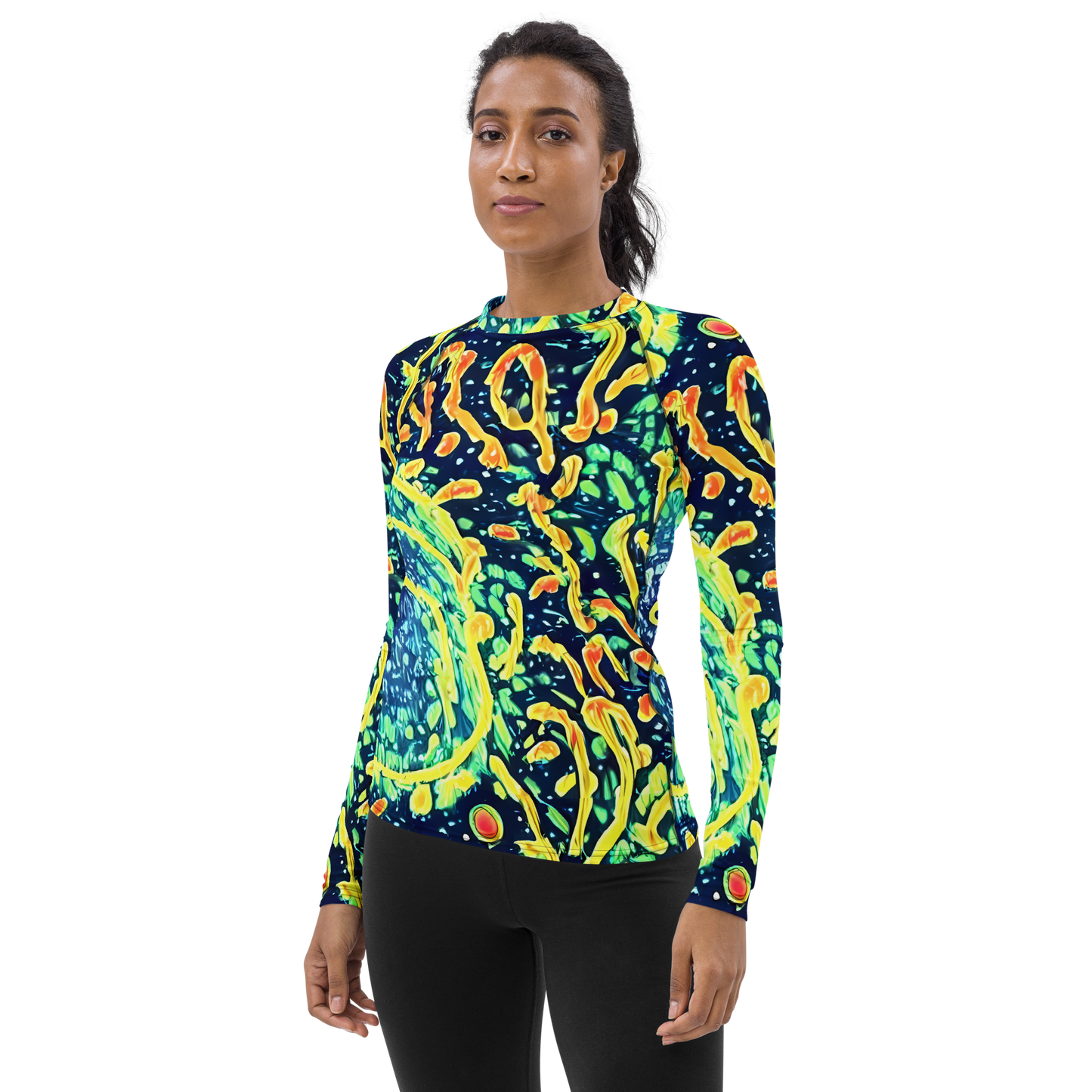 Women's Rash Guard - Vortex Glow