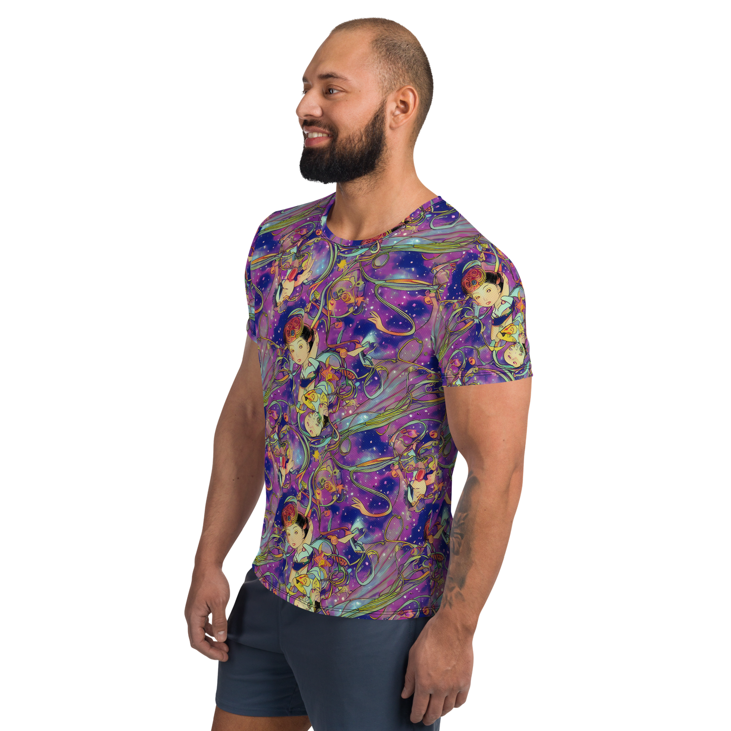 Men's Athletic T-Shirt - Spiral of Stardust