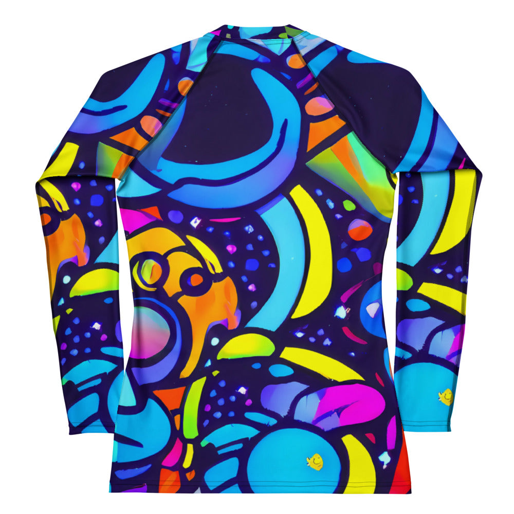 Women's Rash Guard - Neon Graffscape