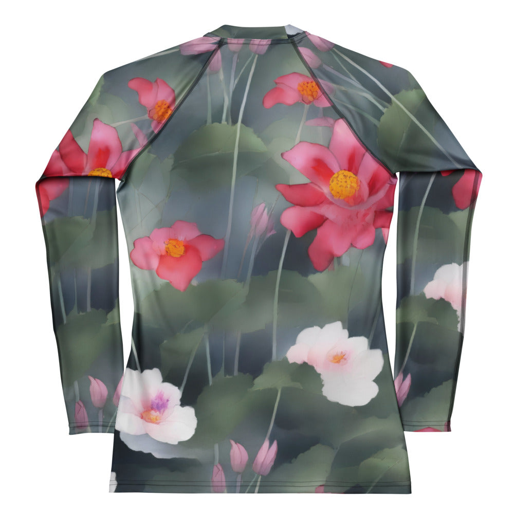 Women's Rash Guard - Petal Reverie