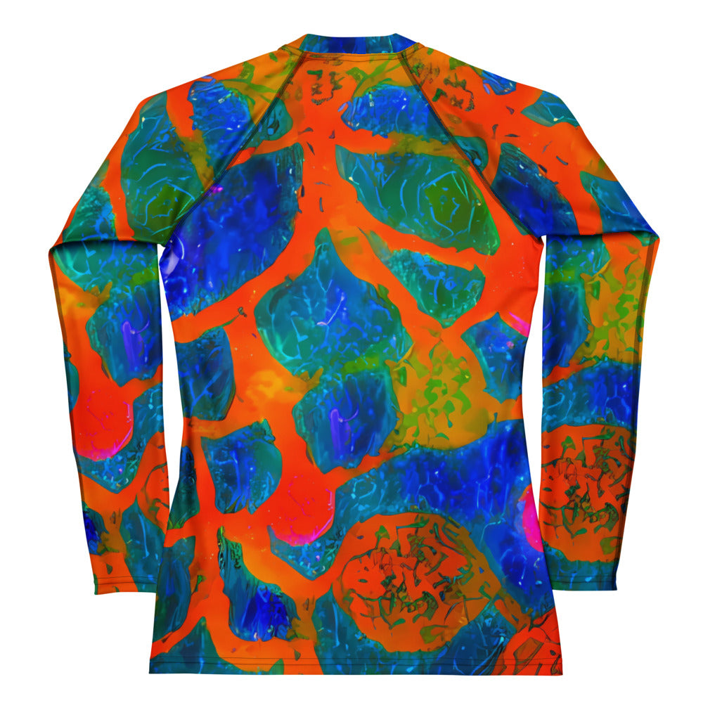 Women's Rash Guard - Vibrant Mosaic